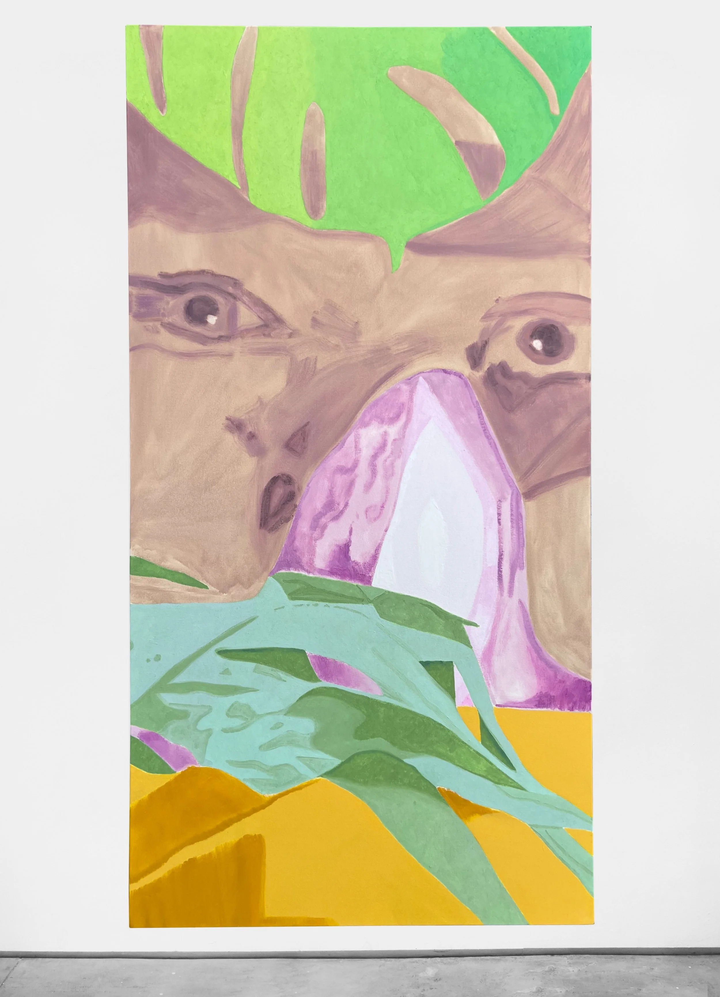 Smoker , 2024 oil on canvas 70 × 36 inches