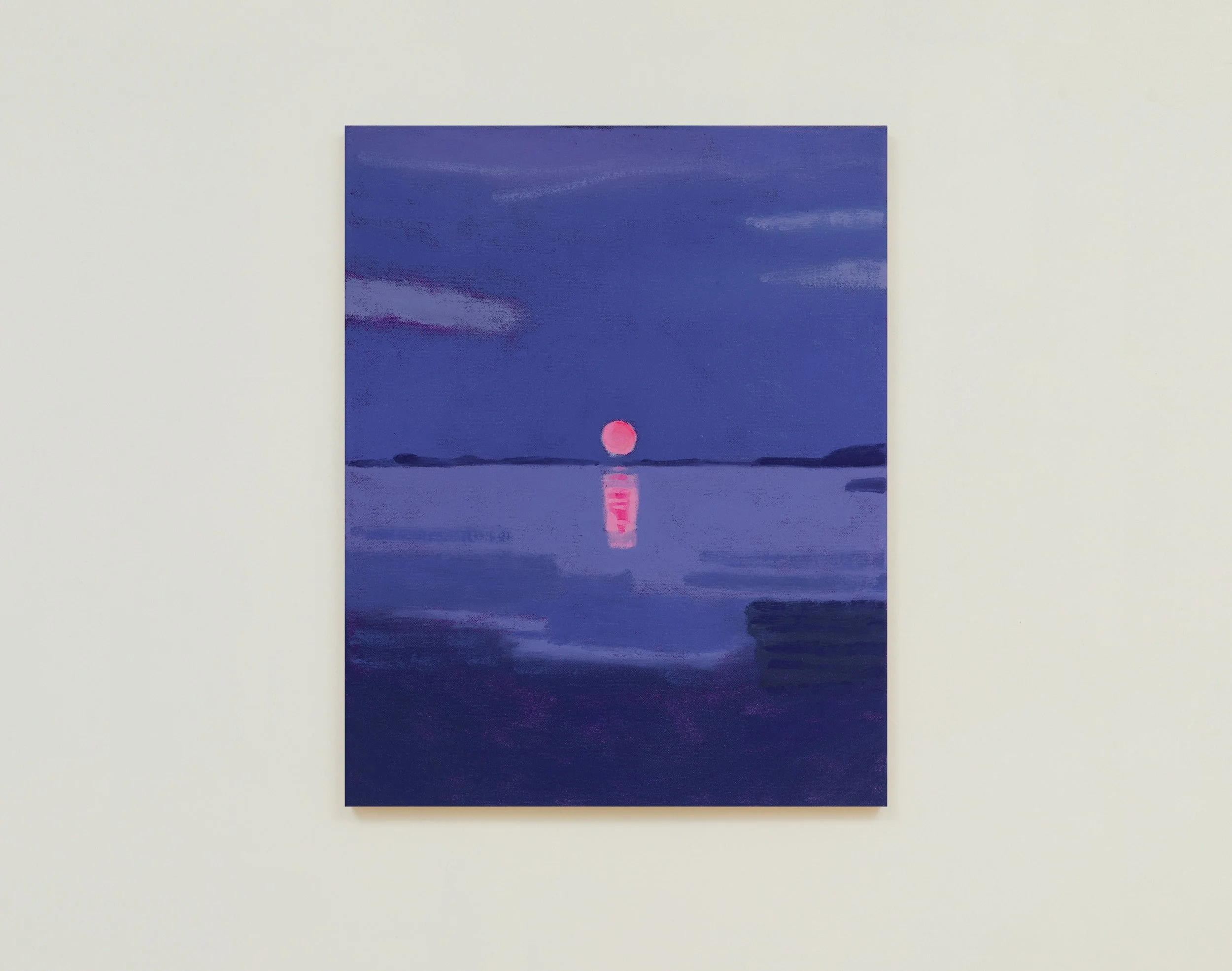   Tugboat Moonrise , 2025 - 2026  oil on canvas  20 × 16 inches 