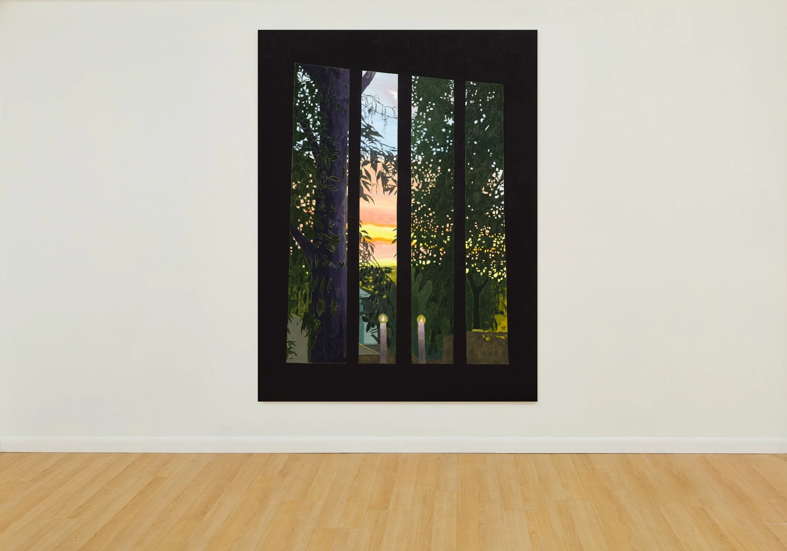   There’s a Fire , 2025 - 2026  oil on canvas  80 × 60 inches 