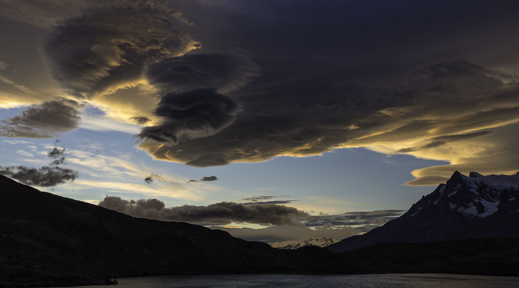 Lenticular Clouds at Sunset - Torres del Paine, Patagonia