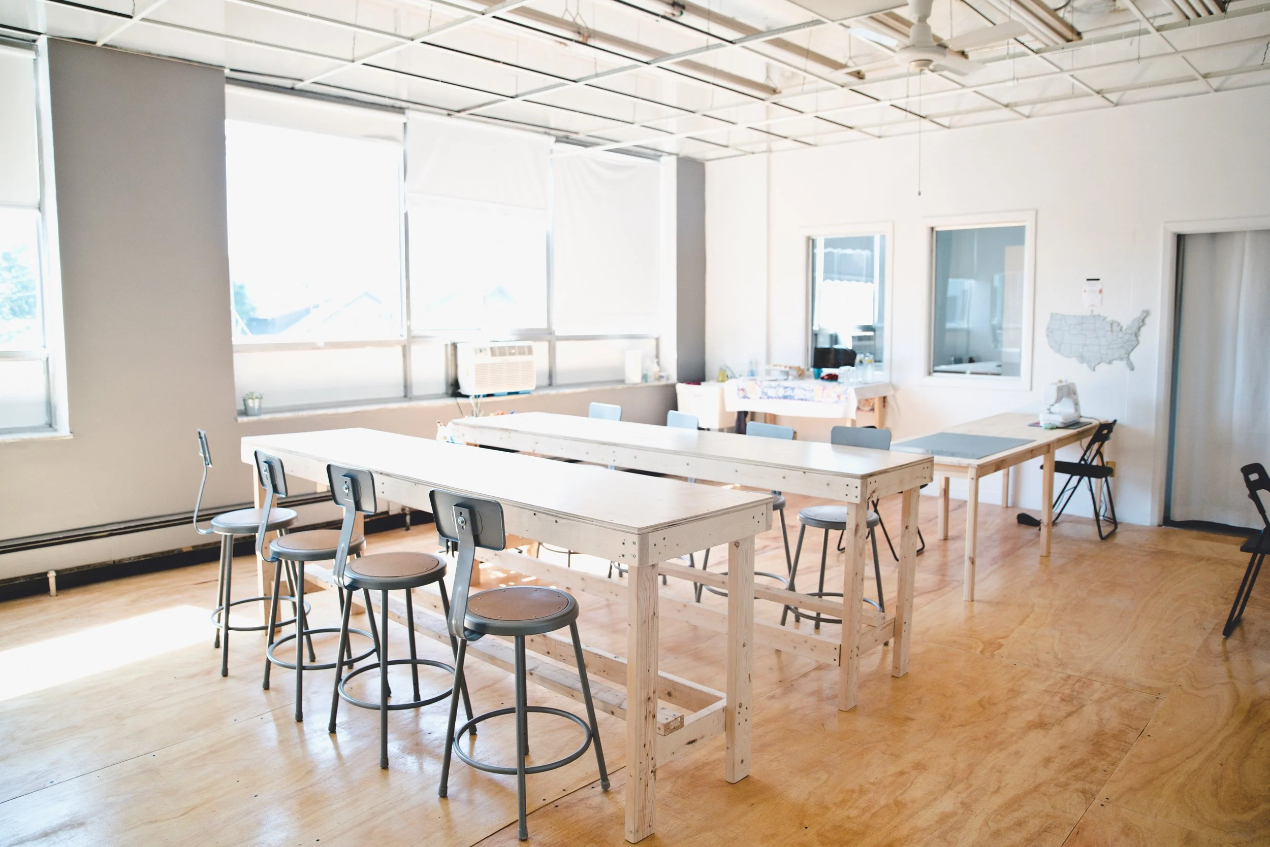 Empty Studio ready for creative thought and activity.