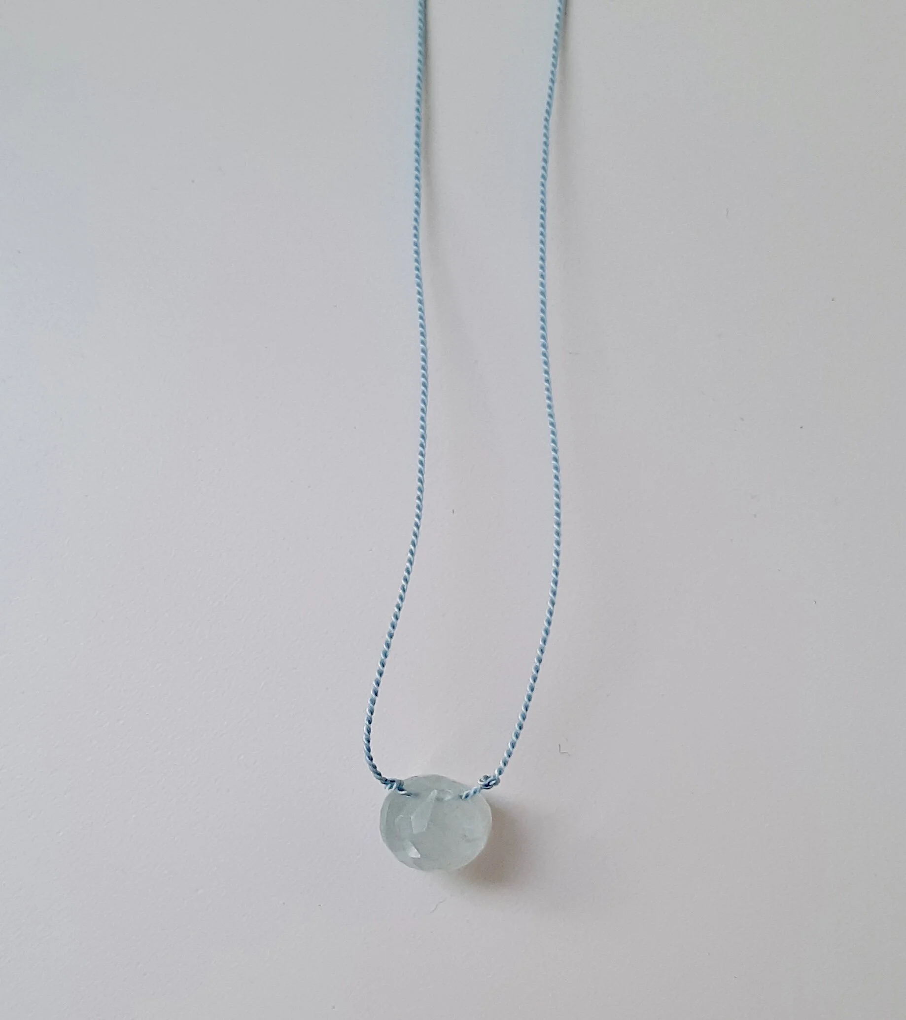 Aquamarine droplet necklace