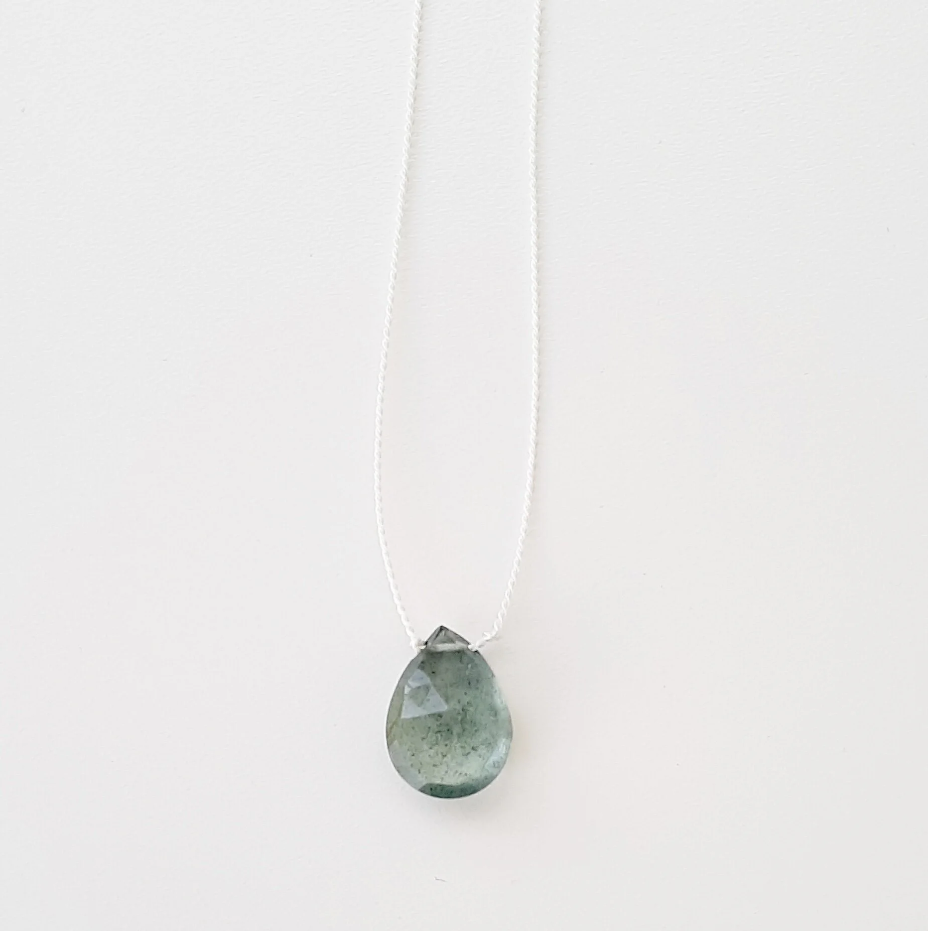 Moss aquamarine drop necklace