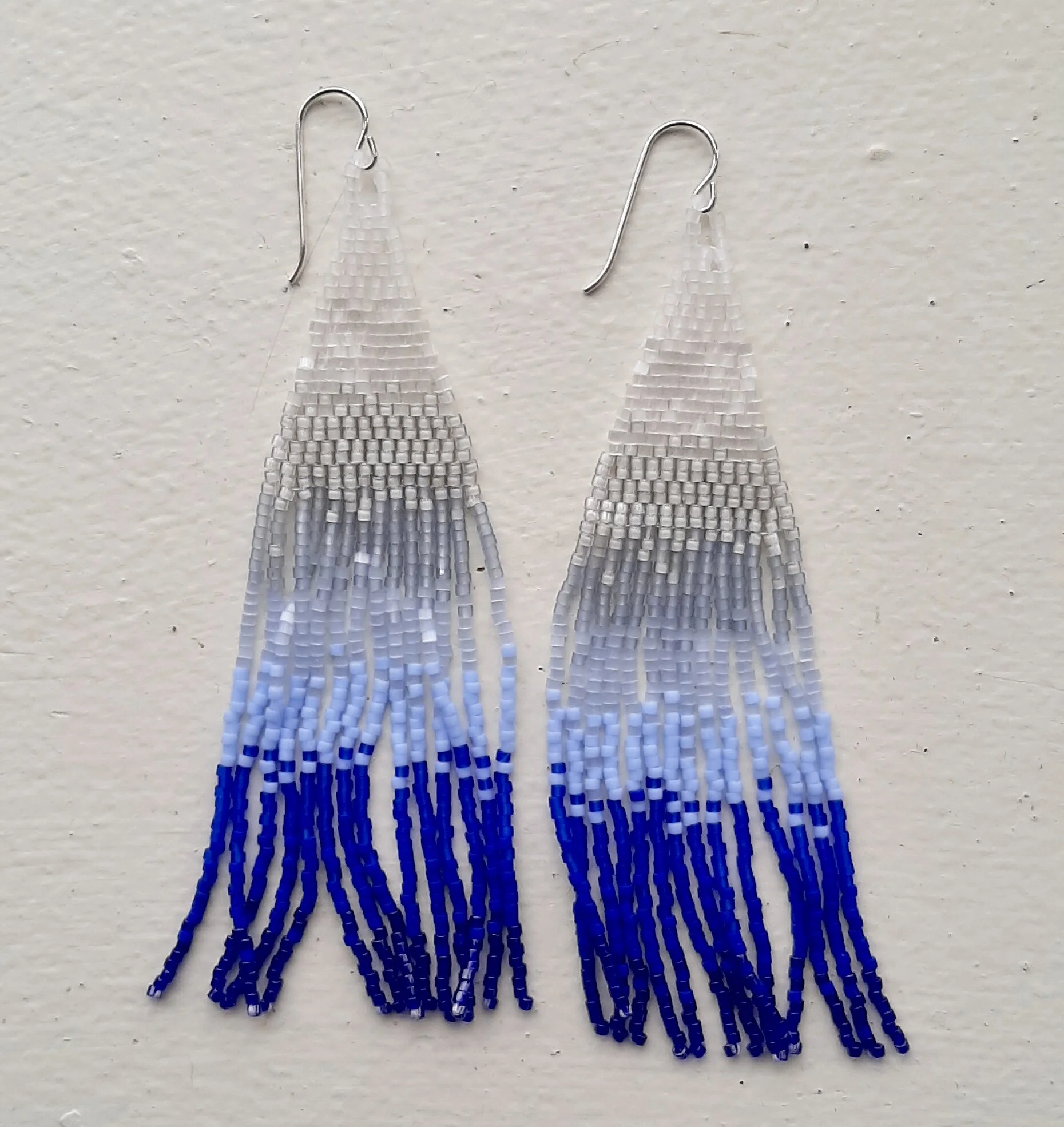 Ombre fringe beaded earrings
