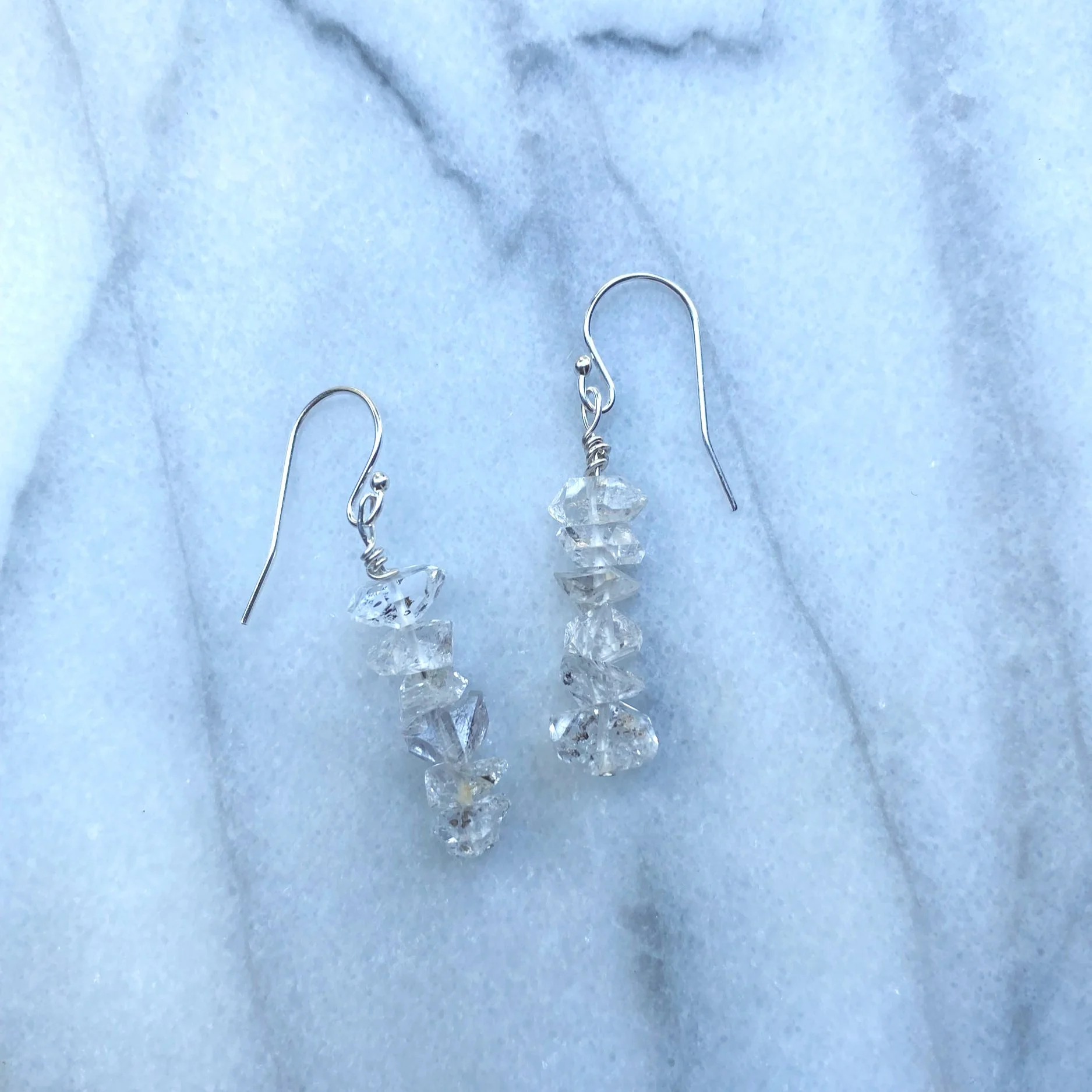 Herkimer diamond stack earrings