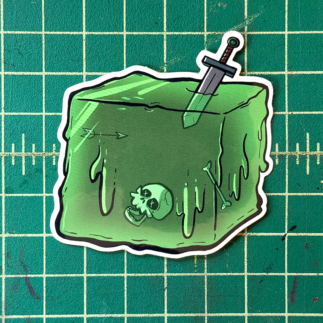 Gelatinous Cube - Transparent sticker