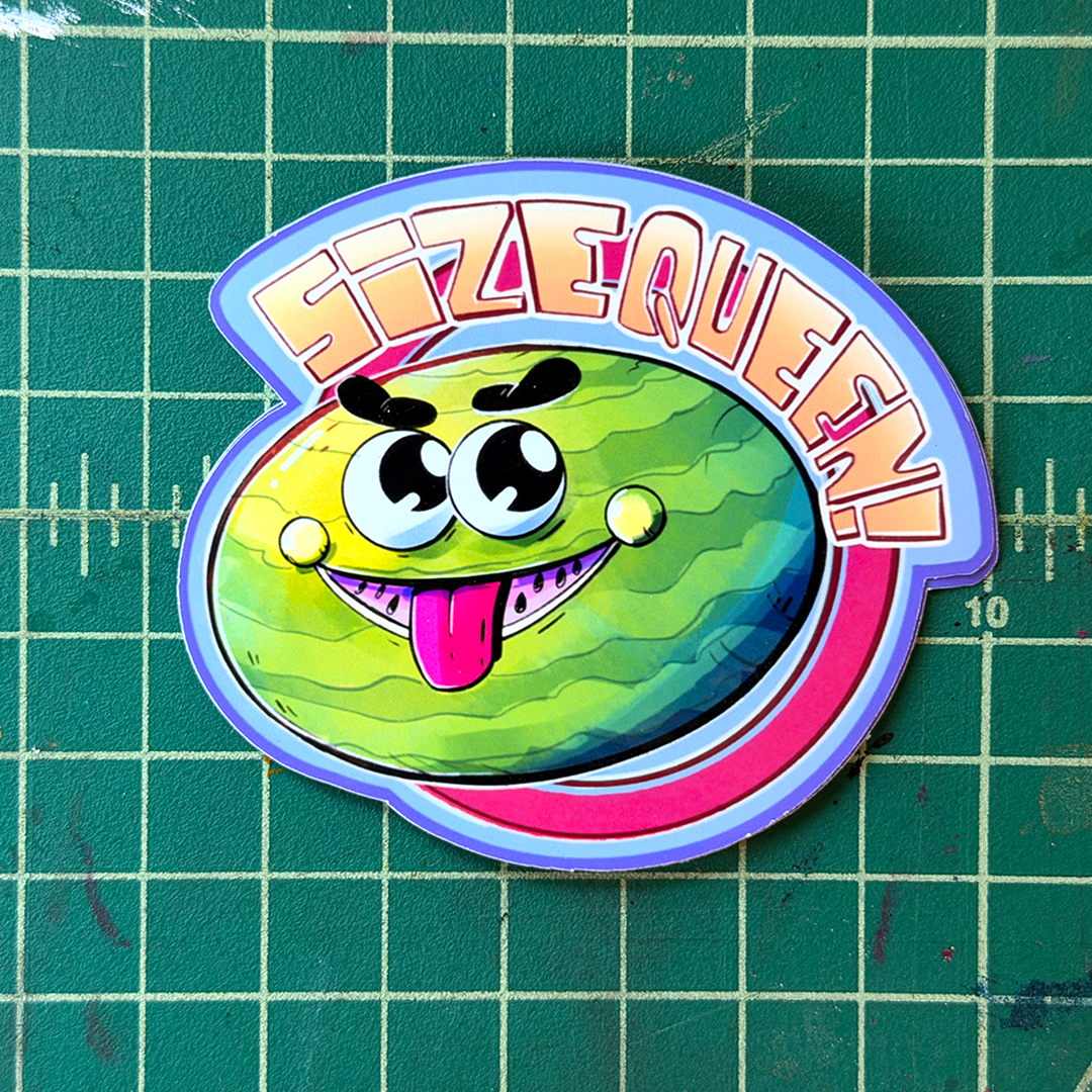 Size Queen Watermelon Sticker