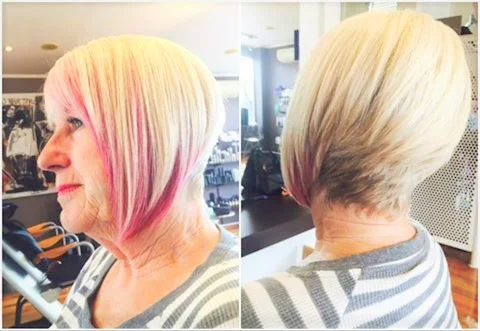 Exciting Use of Colour on a Modern Swept Bob By Natasha