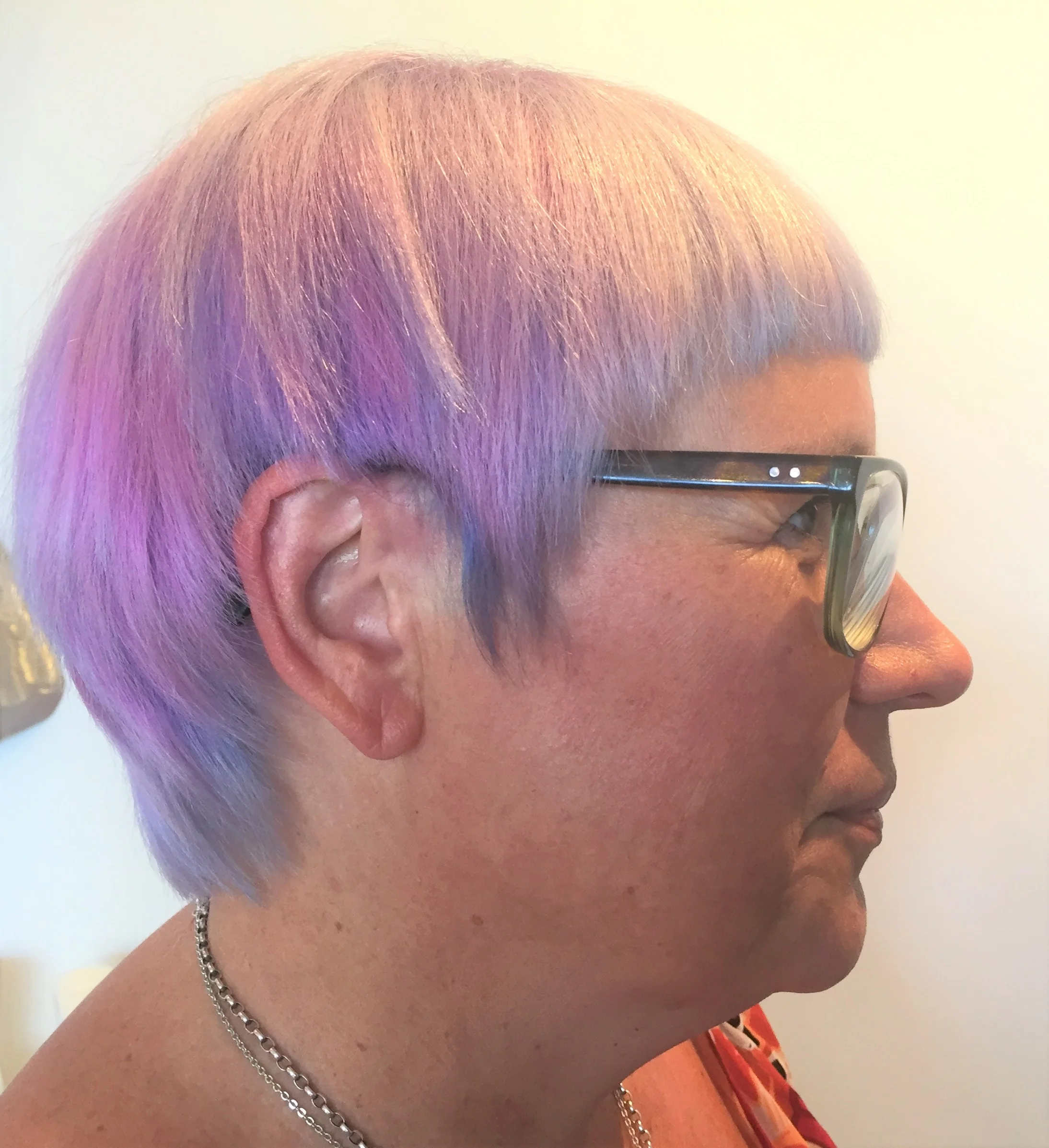 Purple hair that is beautifully fading out. Why not give it a go?