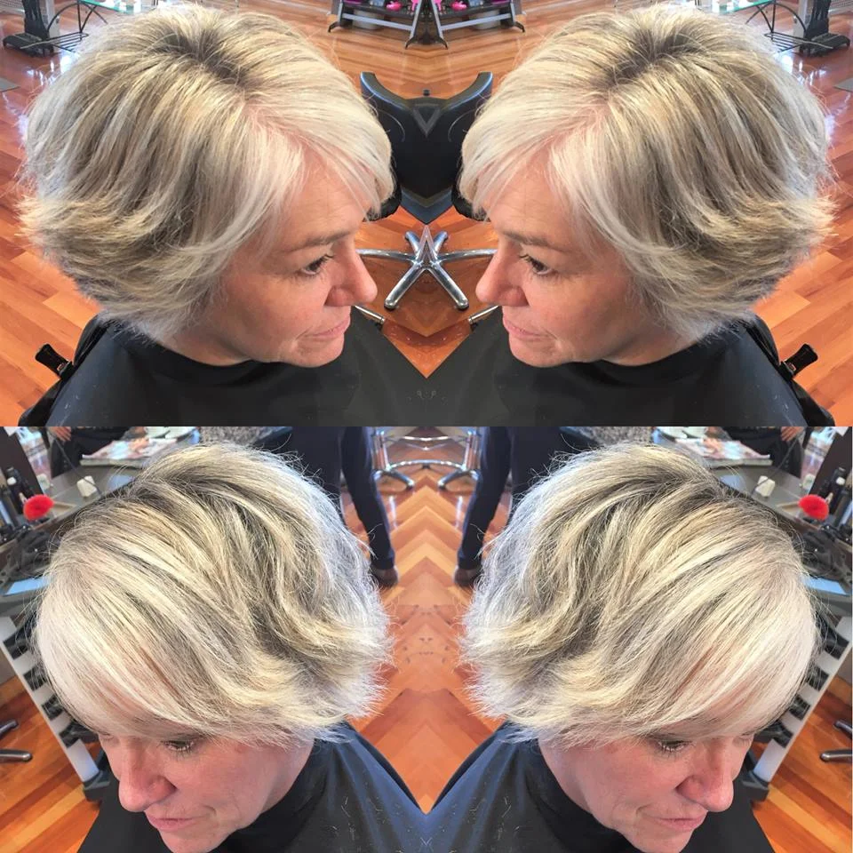 Short and sassy blonde look. Colour & cut by Natasha.
