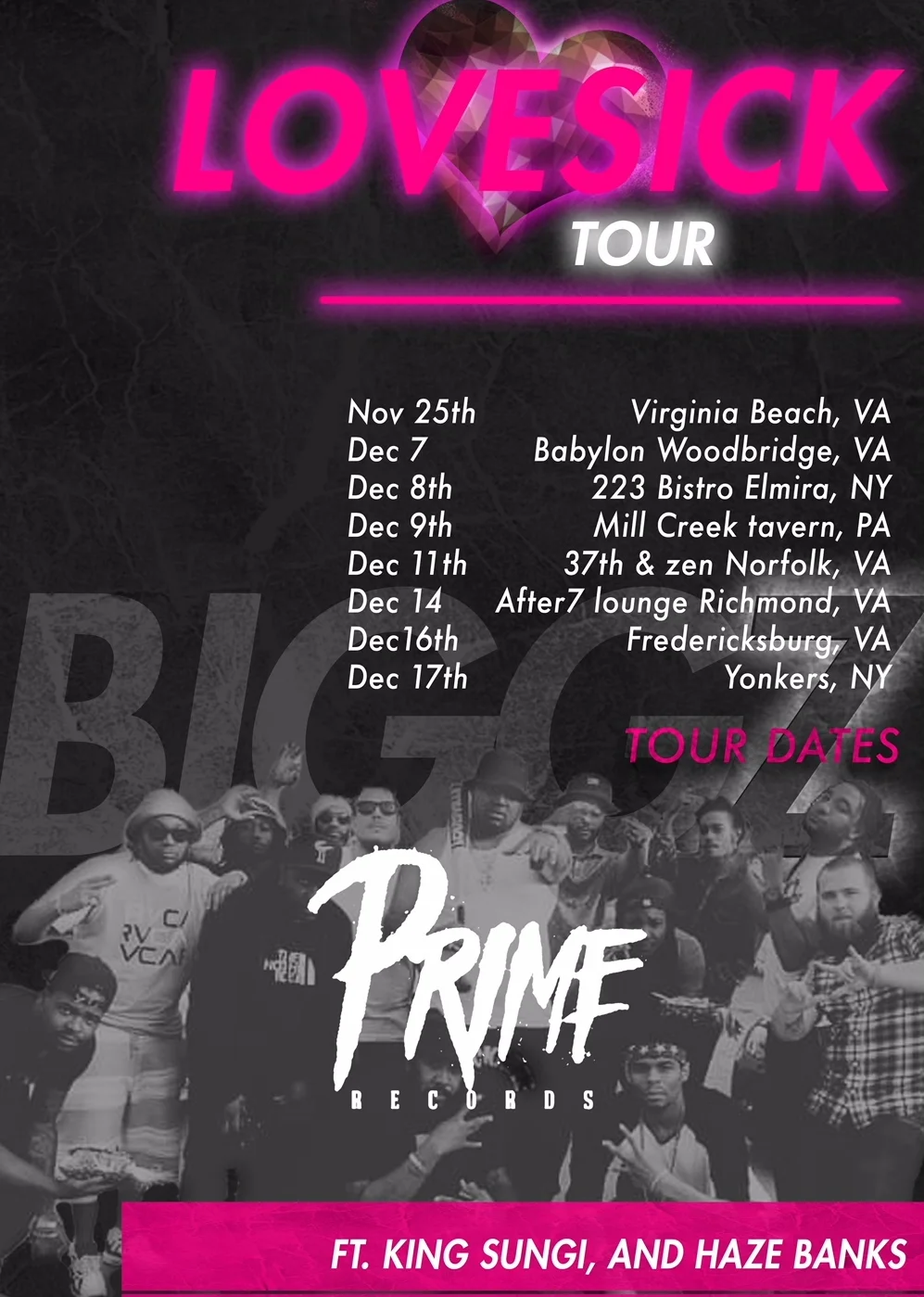 THE LOVE SICK TOUR COMING TO A VENUE NEAR YOU SOON ---WINTER 2017---
