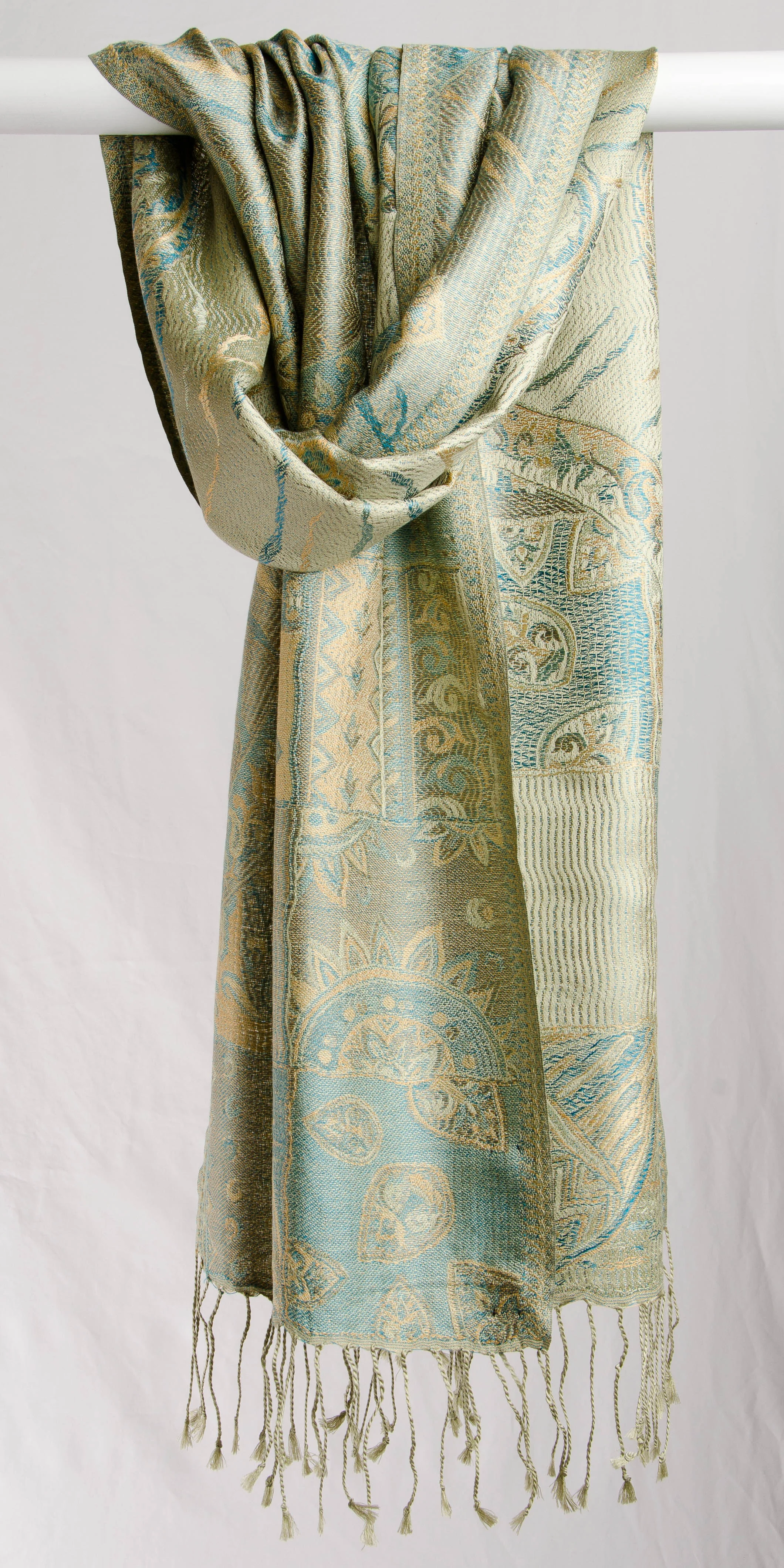 Jamawar 14" - Green and Wheat