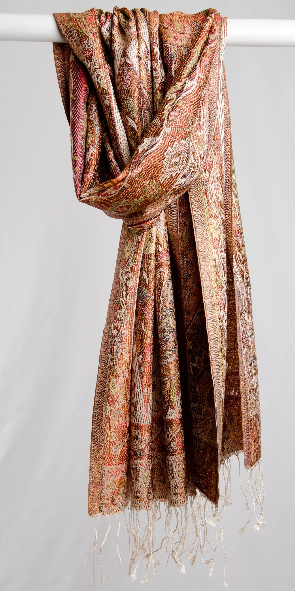 Jamawar 22" - Cream, Cranberry, and Green