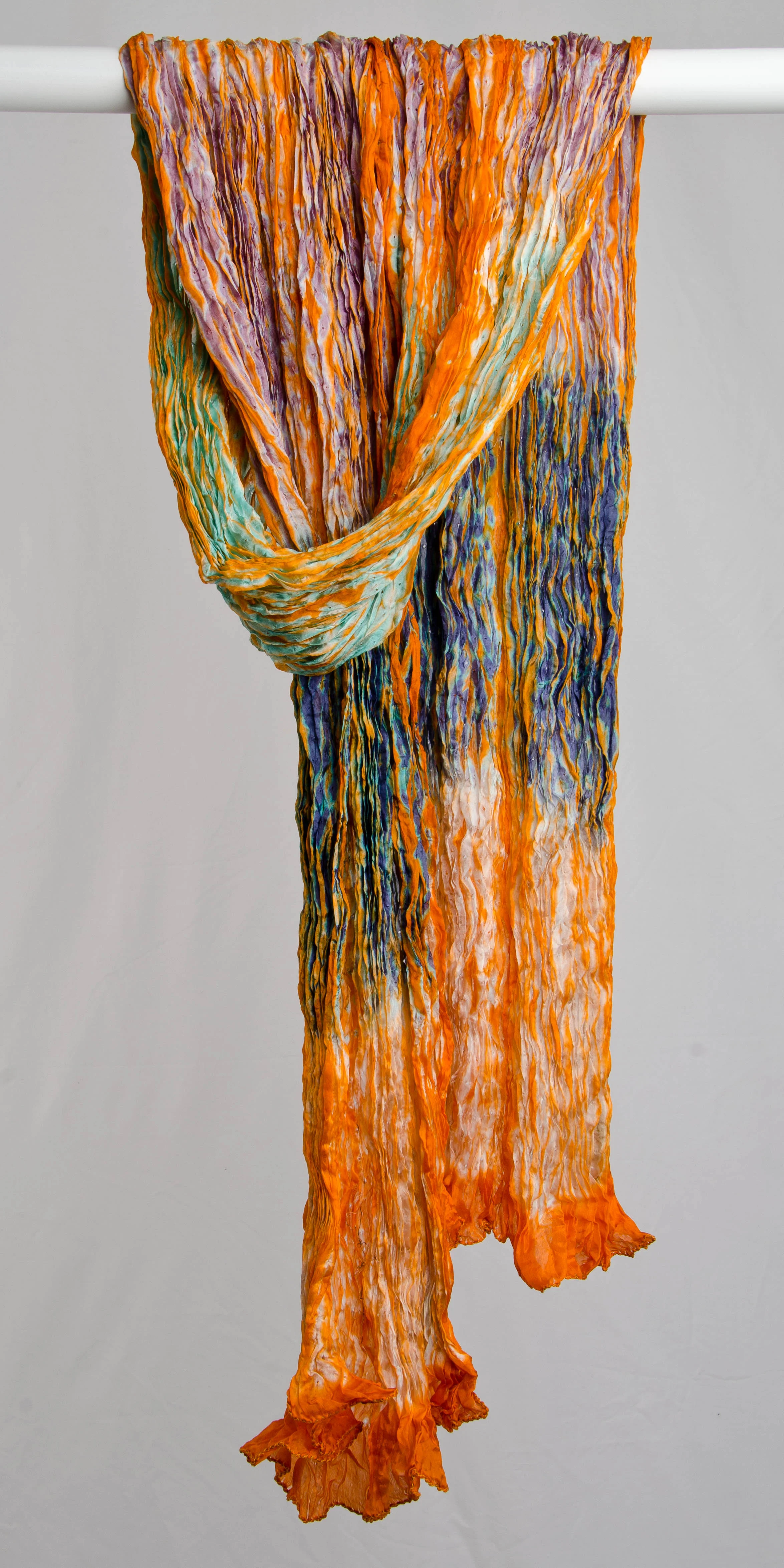 Rashid - Orange with Indigo, Lime, and Pink