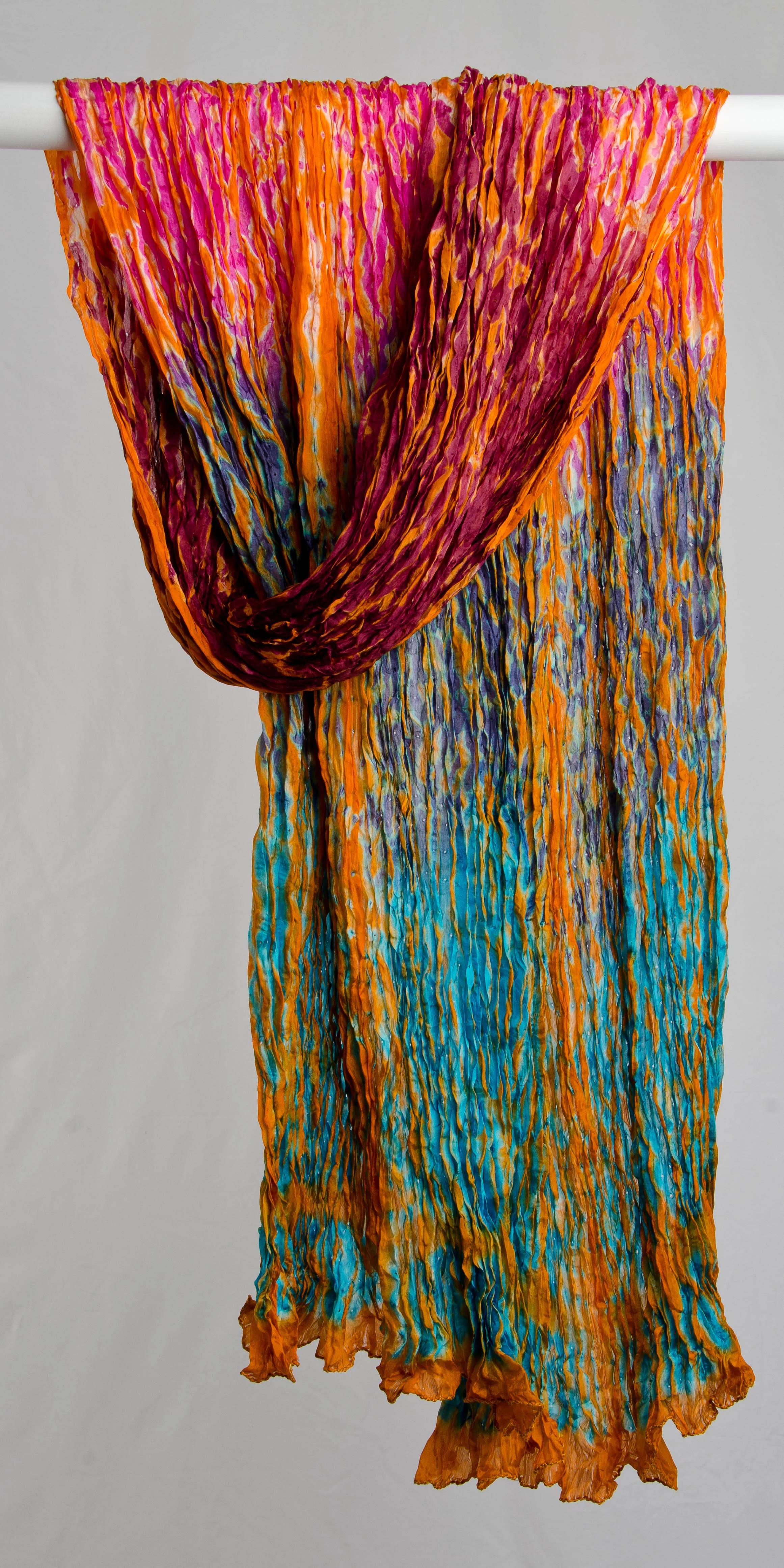 Rashid - Dusty Orange with Plum, Pink, and Turquoise