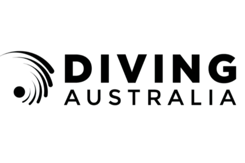 Diving Australia logo with a depiction of a diving mask to the left of the text.