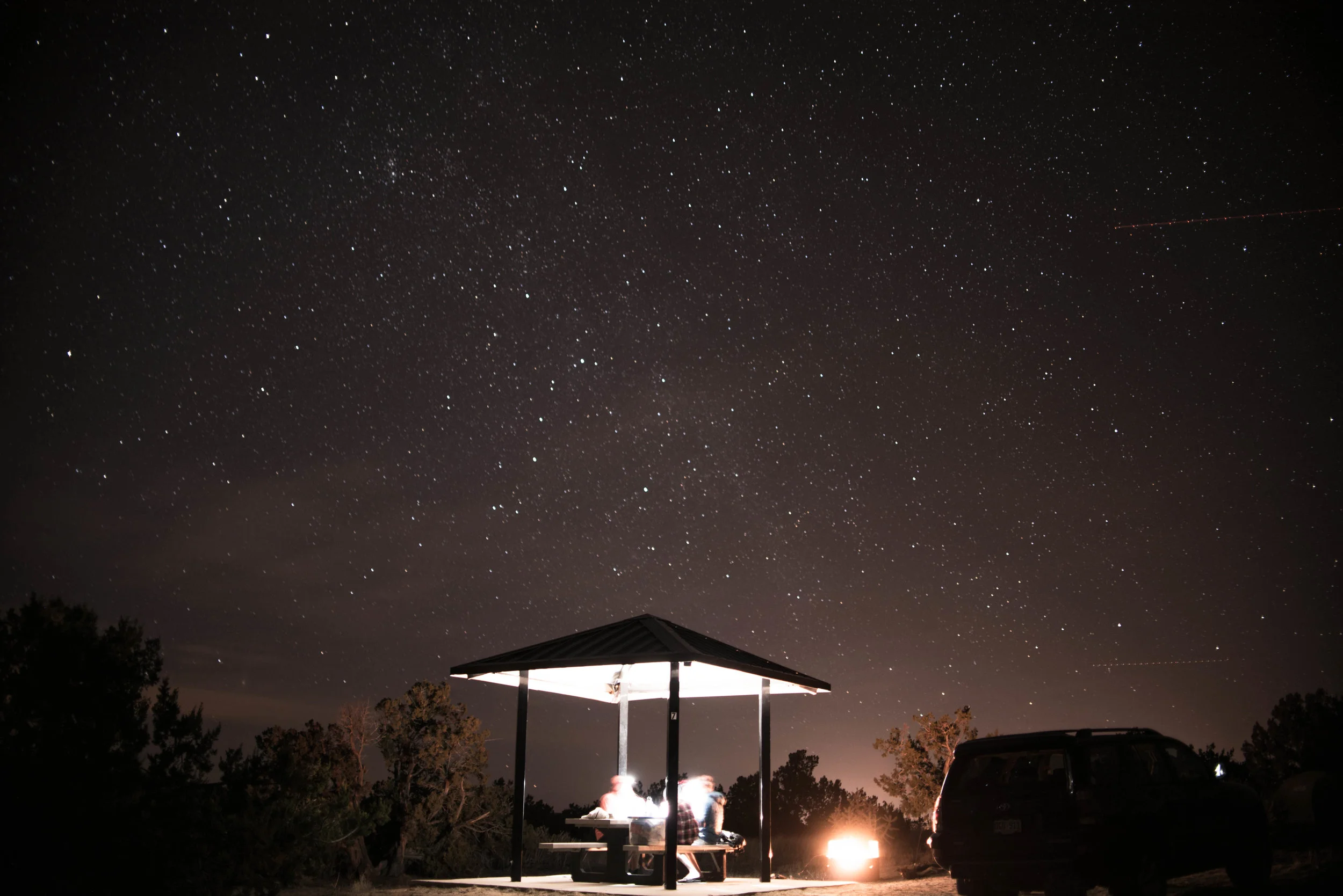 Camping inside of El Malpais National Monument, New Mexico.
