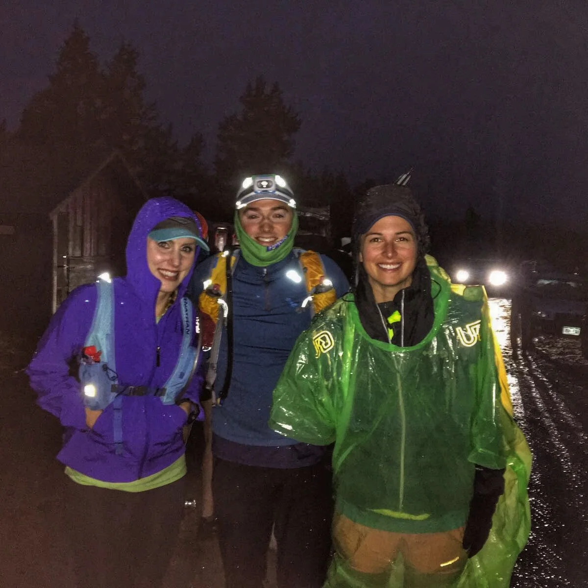 Here we are...standing in the mud and the rain at the start.