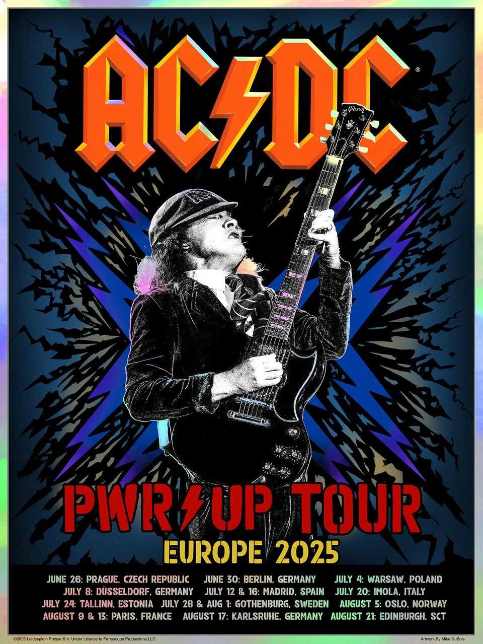 AC/DC PWR•UP Tour • Europe 2025 -Blue Angus on Rainbow Foil