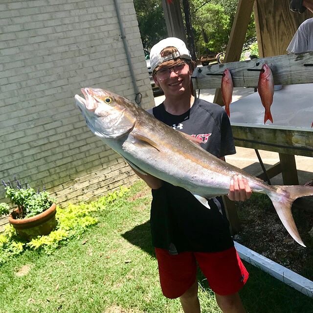 One jack, two jack. These boys got it done! #takeakidfishing #kidswhofish #gulftotable #freshfromflorida #homegrown #amberjack #mingosnapper #whitesnapper #vermillionsnapper #beachlaunch #fishhunter #30a #sowal #beachesofsouthwalton #grayton #seaside