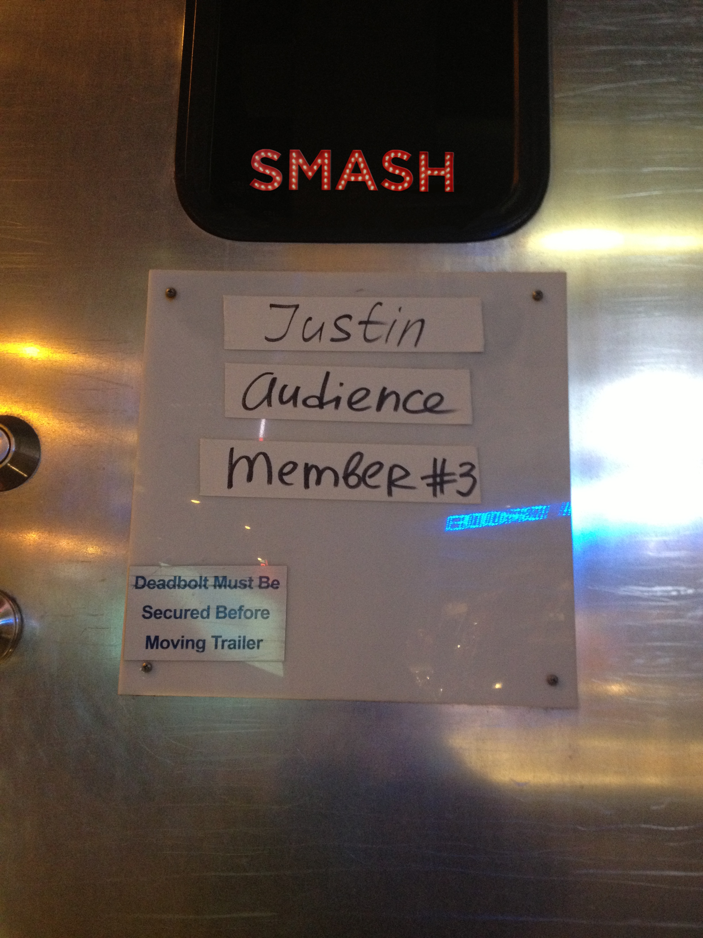 My first network TV credit was Smash , NBC’s musical drama about the making of a Marilyn Monroe bio-musical (executive produced by Steven Spielberg). I was cast to play an enthusiastic fan who rushed to the stage door to share his review of