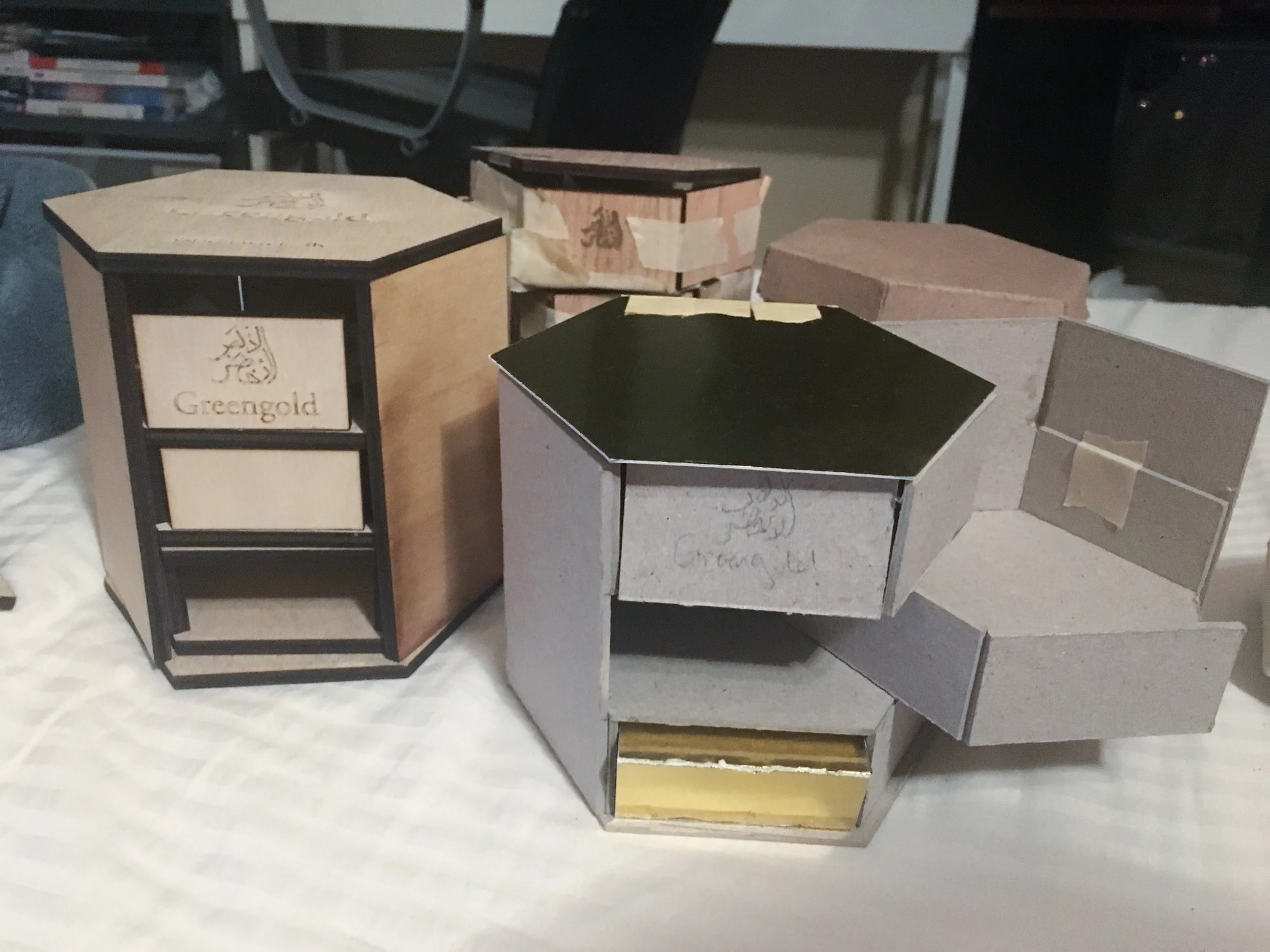 After creating 4 prototypes, I had a better handle on the technicality of putting the package together with wood.