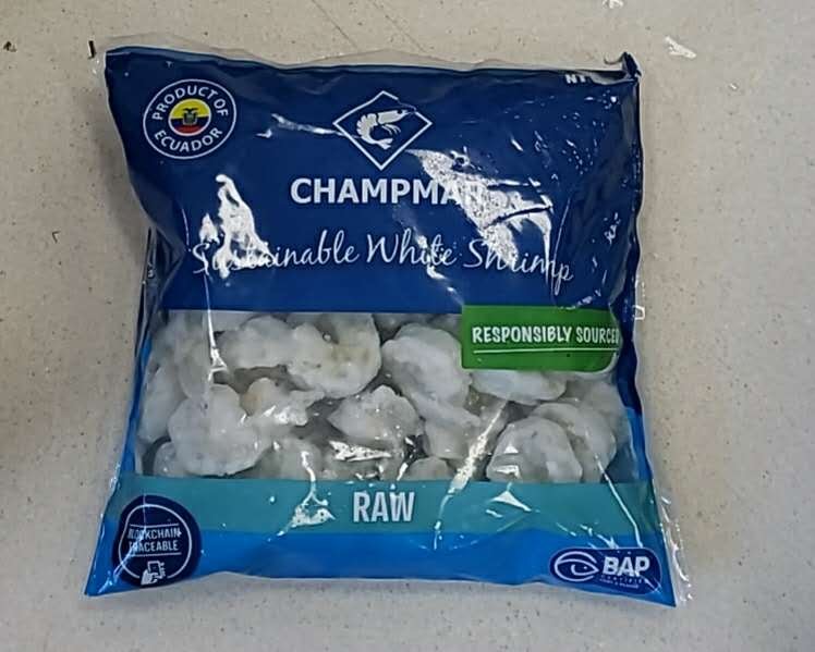 CHAMPMAR FROZEN WHITE SHRIMP RAW 大蝦仁 (26-30) (2LB裝)