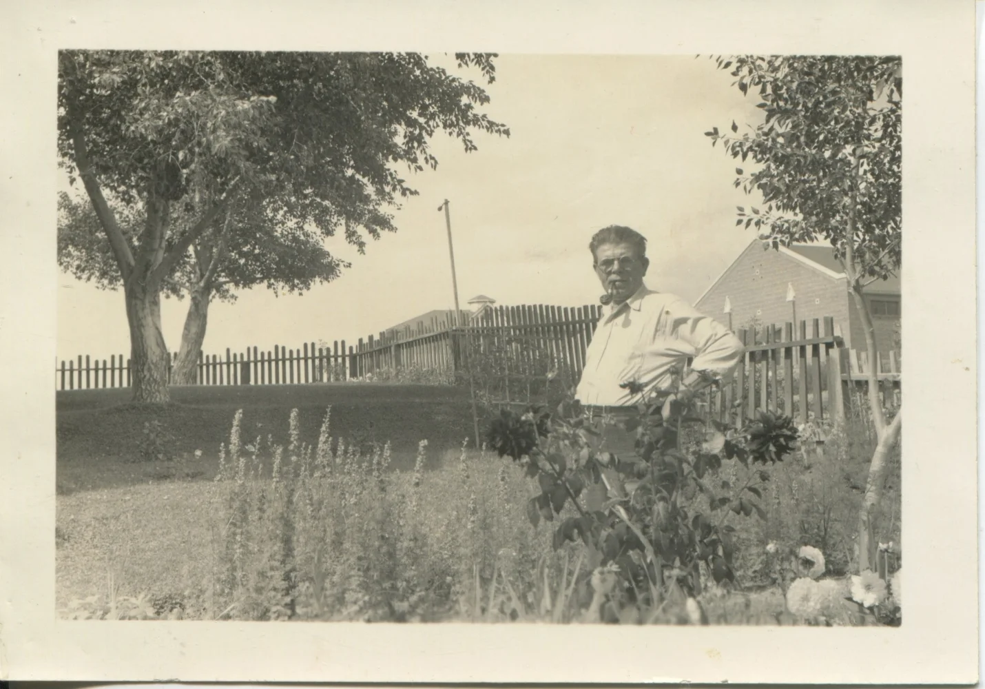  Edward Vollack surveying his yard in Reliance, Wyoming.