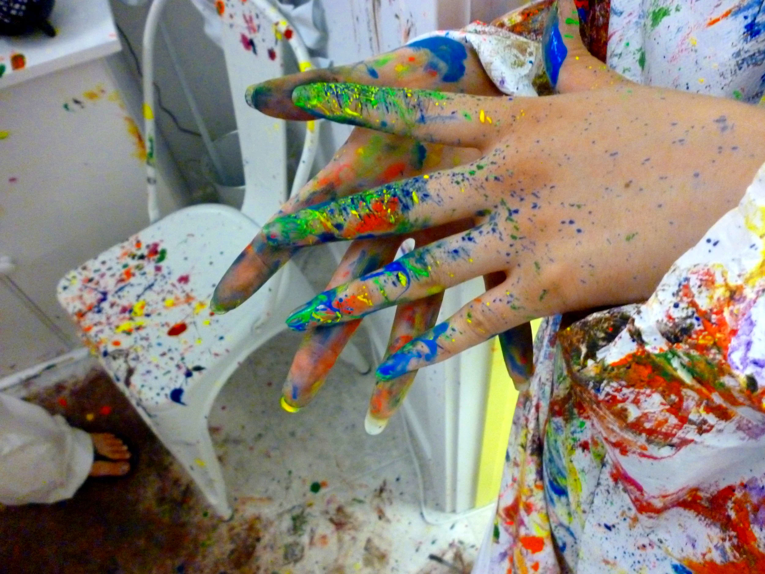 splatter room — Wet Paint Pottery