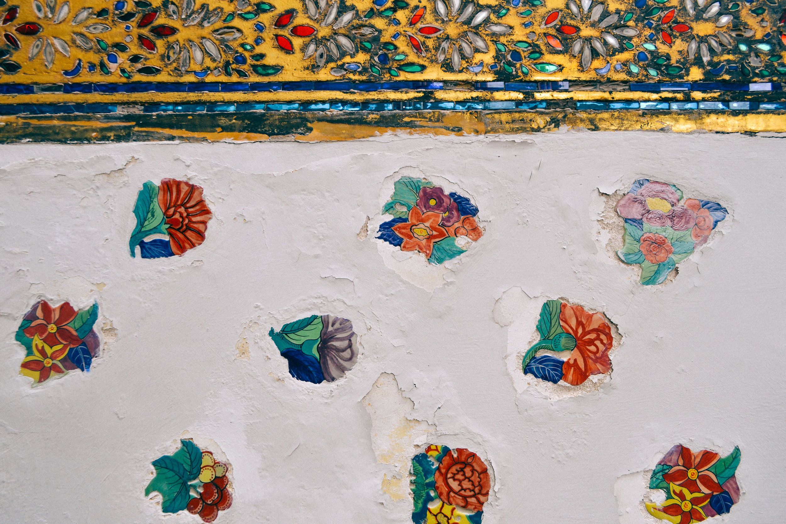 Temple patterns. Wat Pho, Bangkok