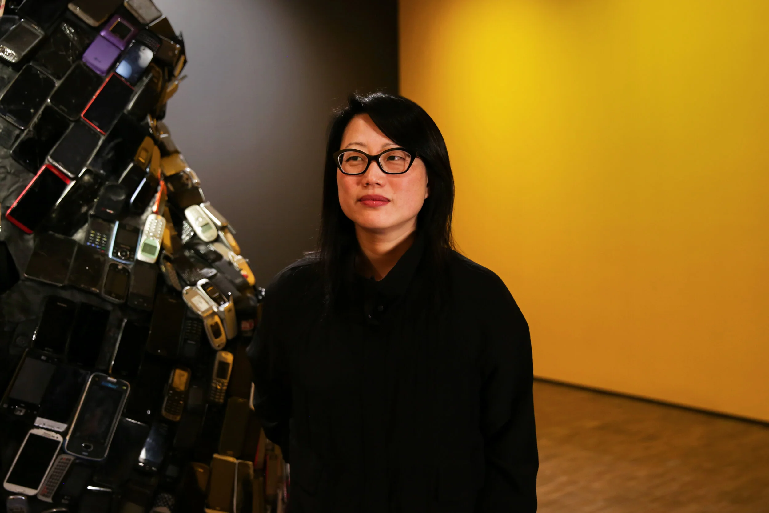  Portrait of artist Jean Shin in front of    Pause    