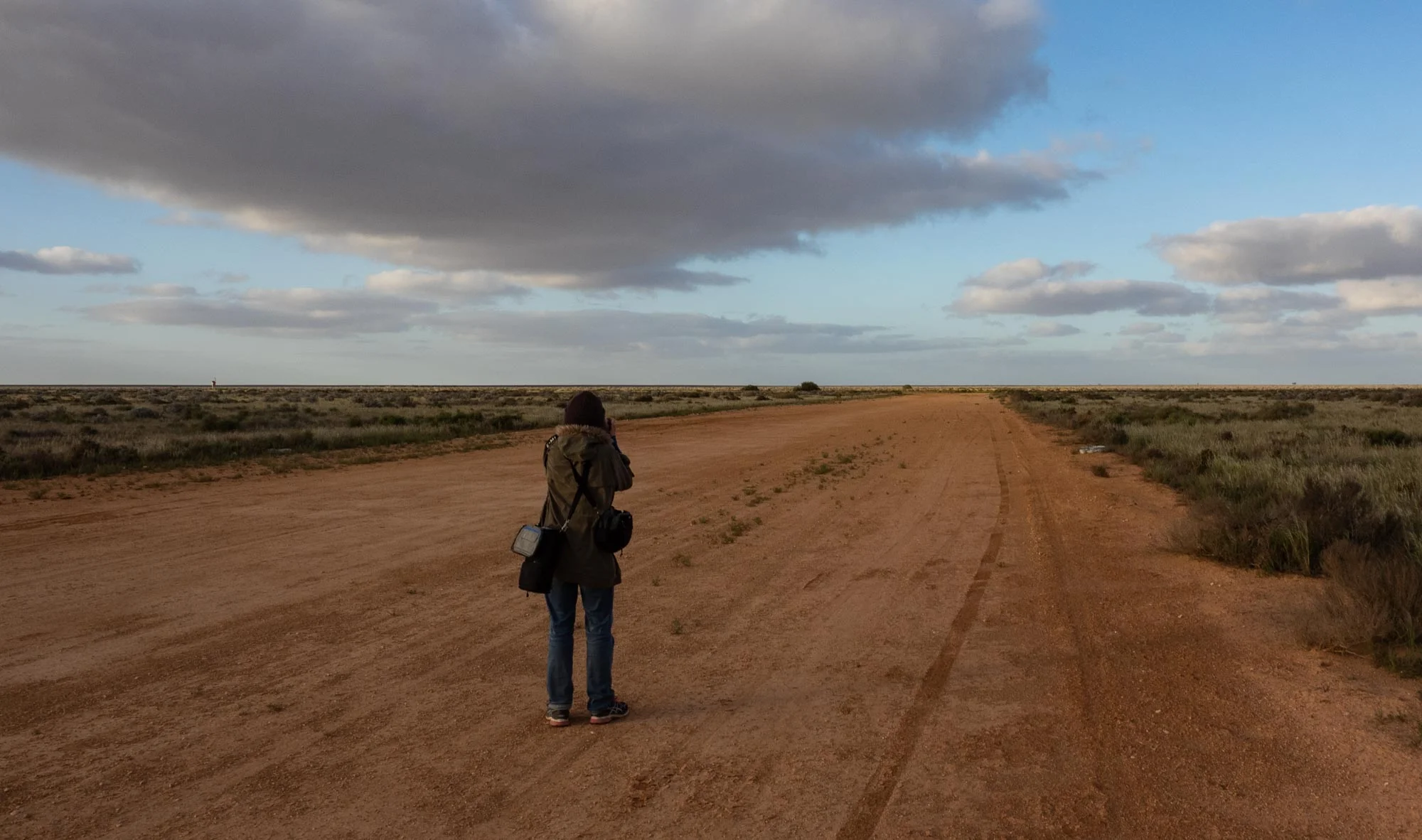 Kerri stalking her prey on the access road to the Nullarbor Airstrip. Perfect bird habitat!