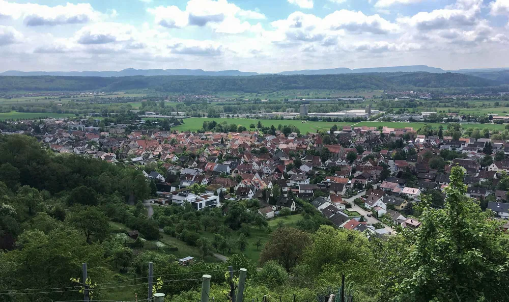 Hirschau nestled beneath Spitzberg