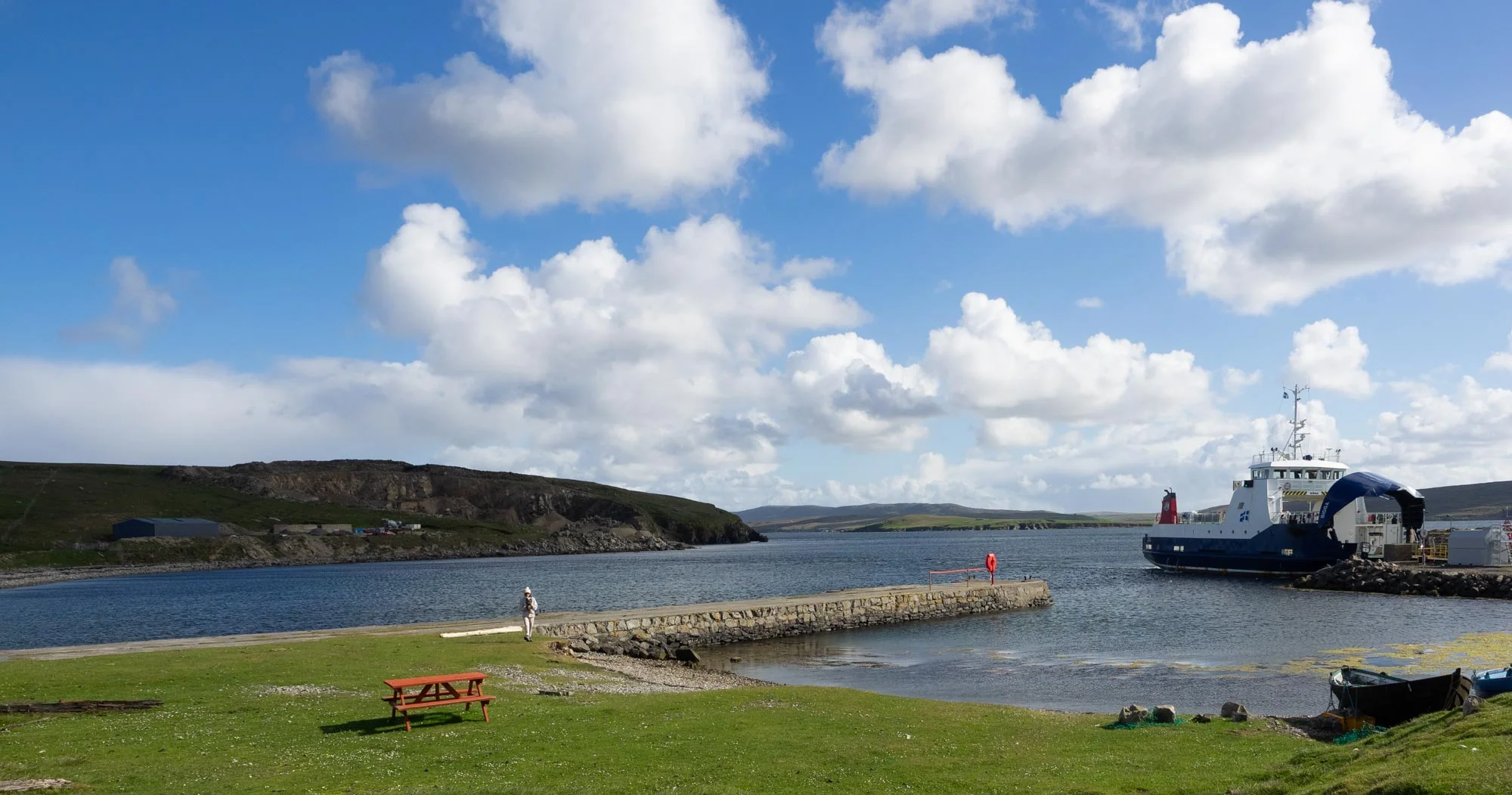 Waiting for ferry boarding at our second crossing point, from Yell to Unst.