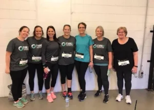 Steph's family, friends and work colleagues all supported her stomp..