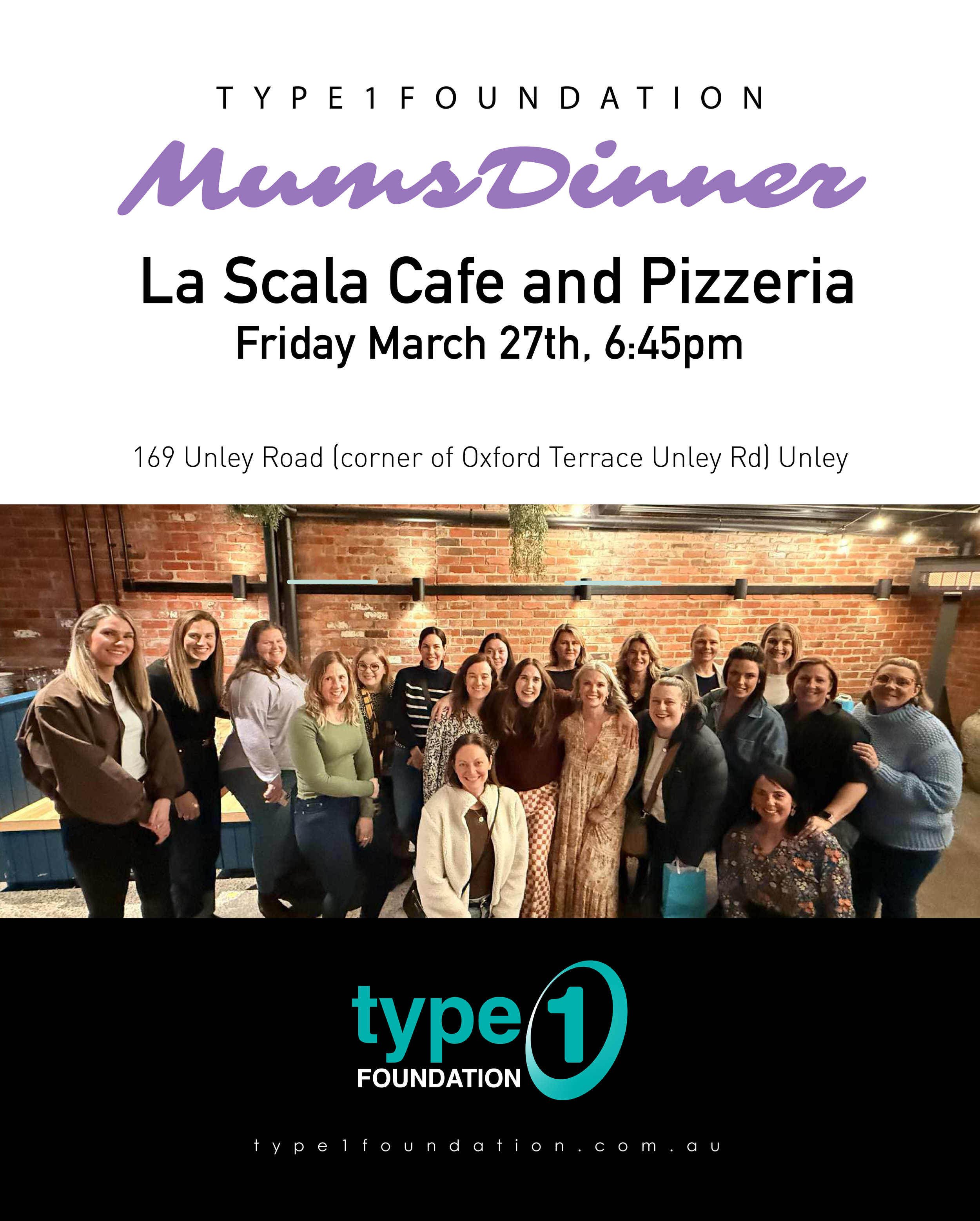 Type 1 Mums Dinner - Unley