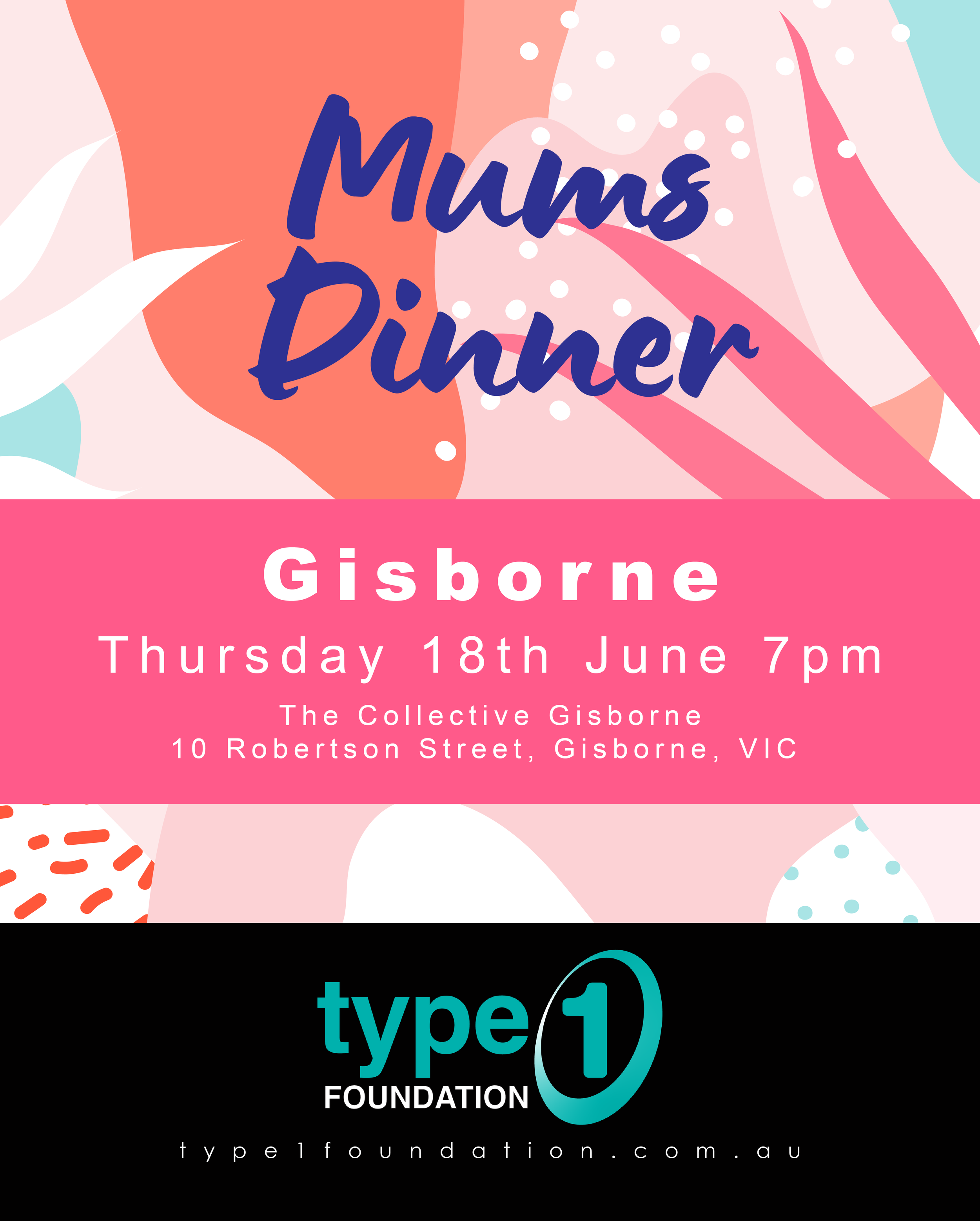 Type 1 Mums Dinner - Gisborne VIC