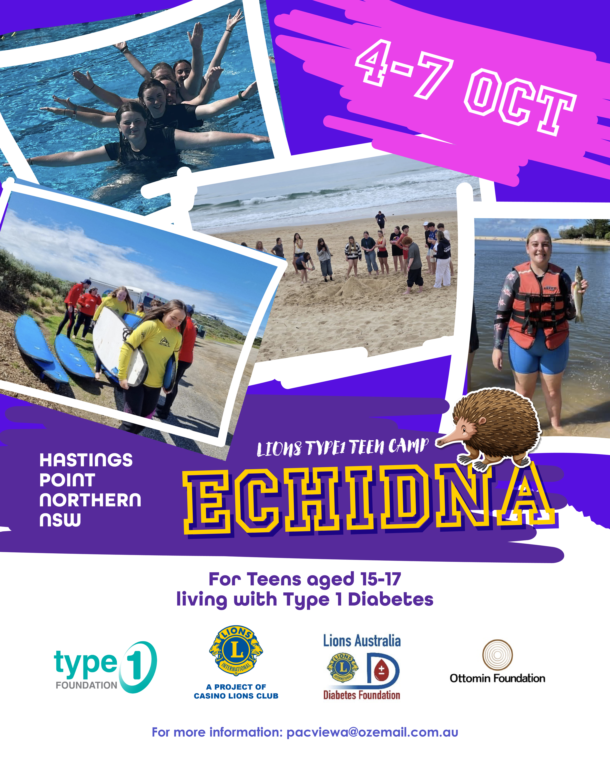 Type1 Teen Camp Echidna - Hastings Point NSW