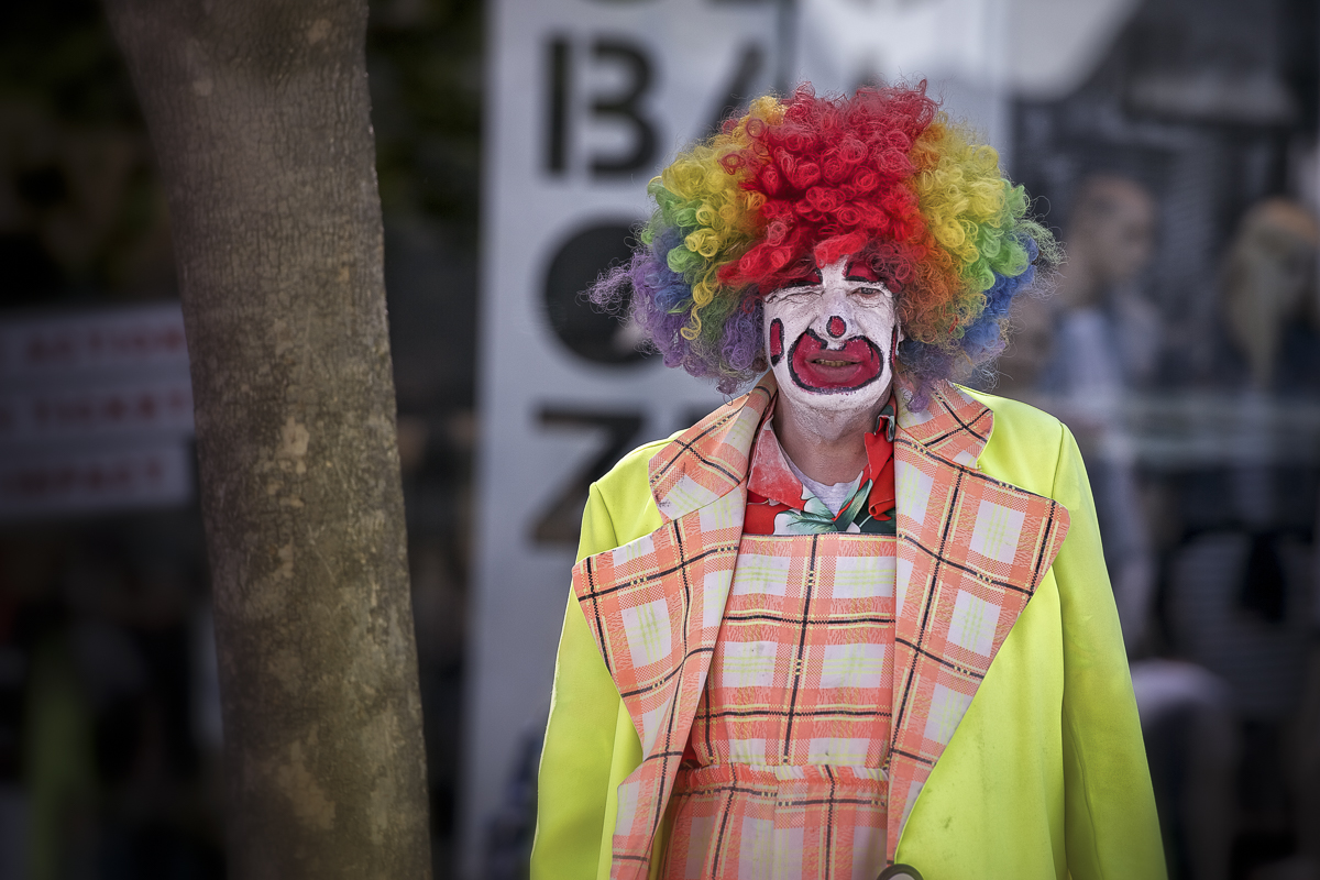 Clown in Santa Monica, USA, 2014