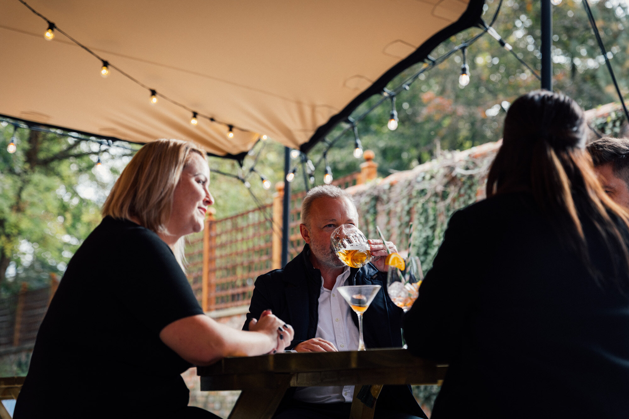 Drinks in the garden at The White Hart pub and restaurant in Ampthill.jpg