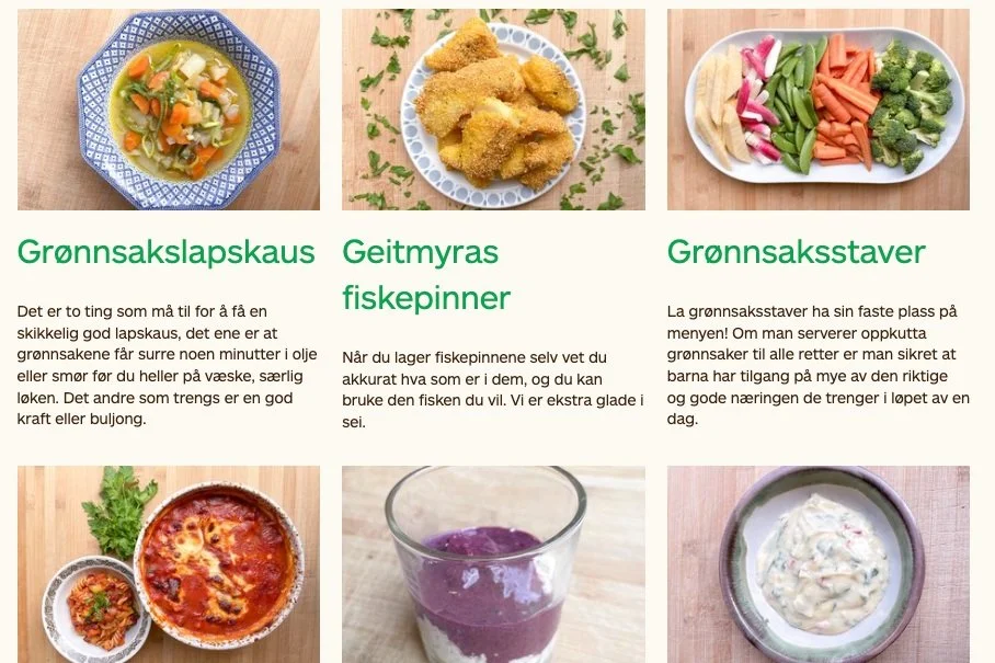 Oppskrifter til Læringsrik mat i Agder