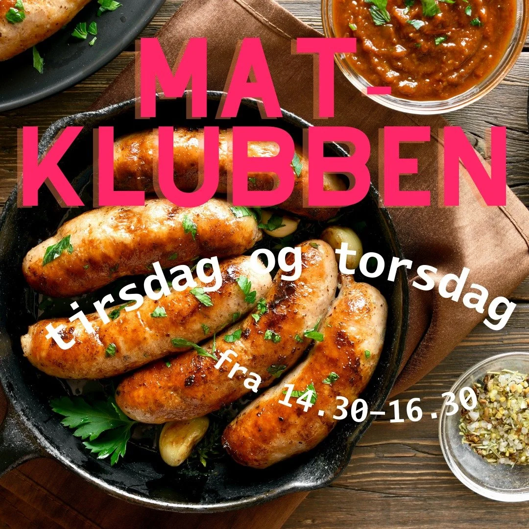 MATKLUBBEN OSLO: I morgen skal vi lage p&oslash;lser, lomper og deilig tilbeh&oslash;r! 

Matklubben er hver tirsdag og torsdag fra 14.30-16.30 for deg som g&aring;r i 5.-7. klasse.

Velkommen til p&oslash;lseverksted!