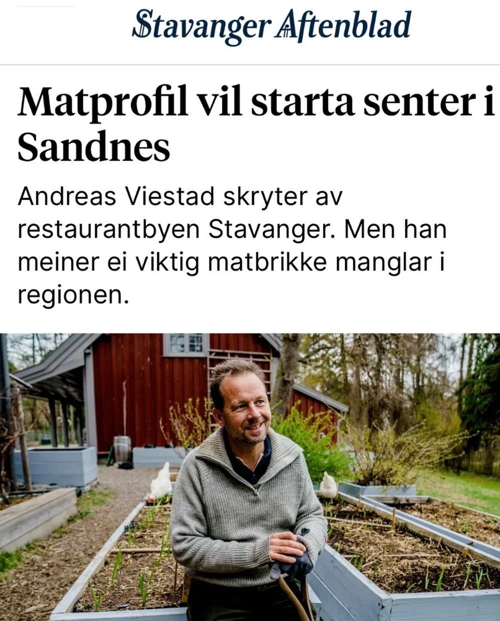 &ndash; Me driv mat- og helseundervisning i verdsklasse, seier Andreas Viestad, som no &oslash;nsker &aring; starta eit matkultursenter for barn i Sandnes.  
Geitmyra har etter oppdrag fra Sandnes kommune utredet mulighetene for et nytt Geitmyra-sent