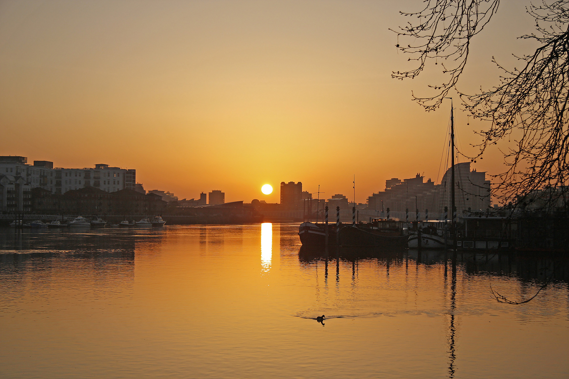 Sunrise over the river in Putney.jpg