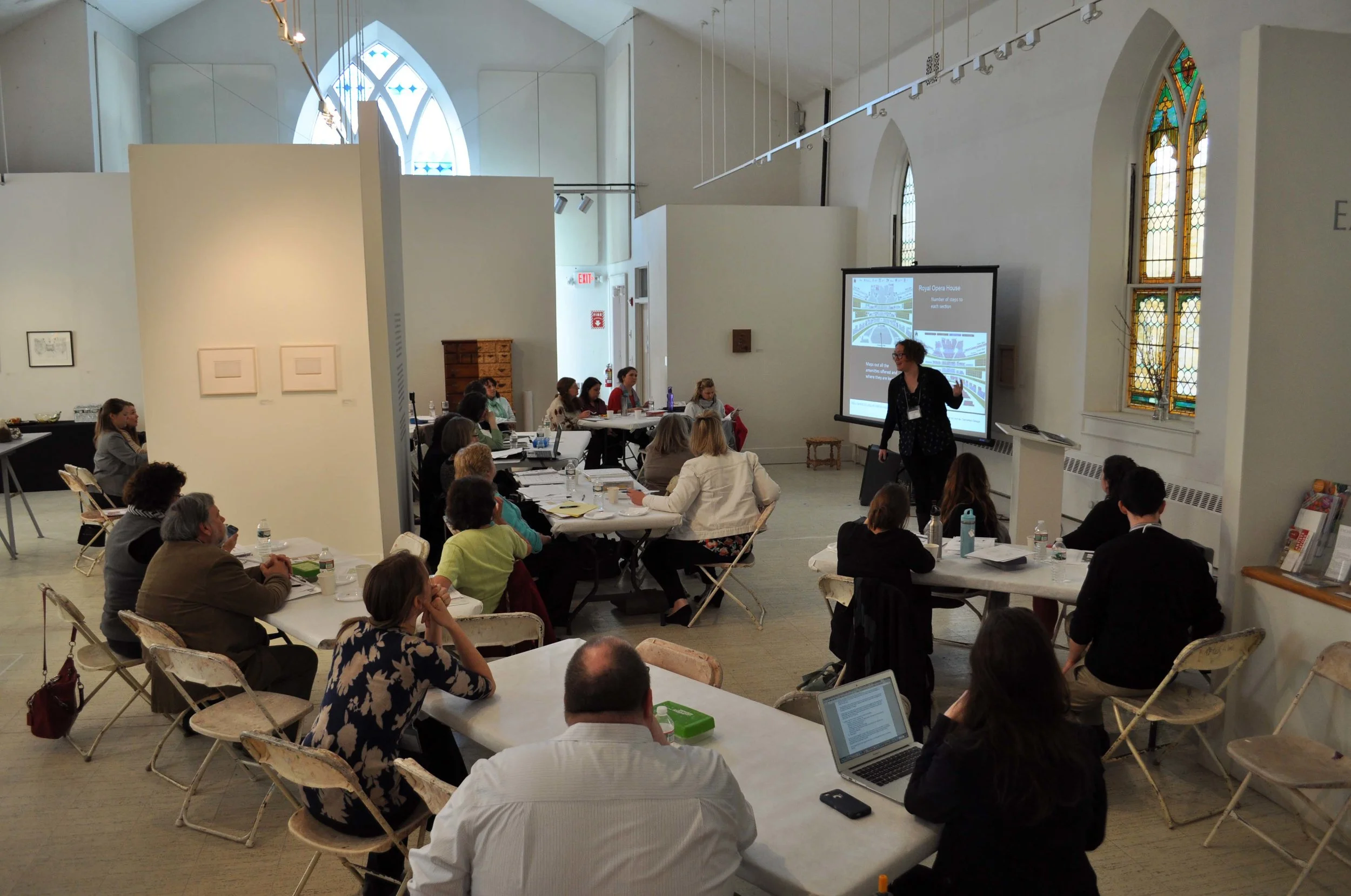  Image from one of the training days focused on information design.&nbsp; 