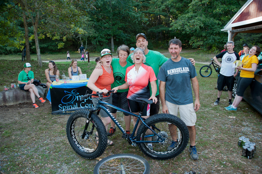 Big Winner, Faith ditching her old bike for her auction prize, a new Fat Bike!