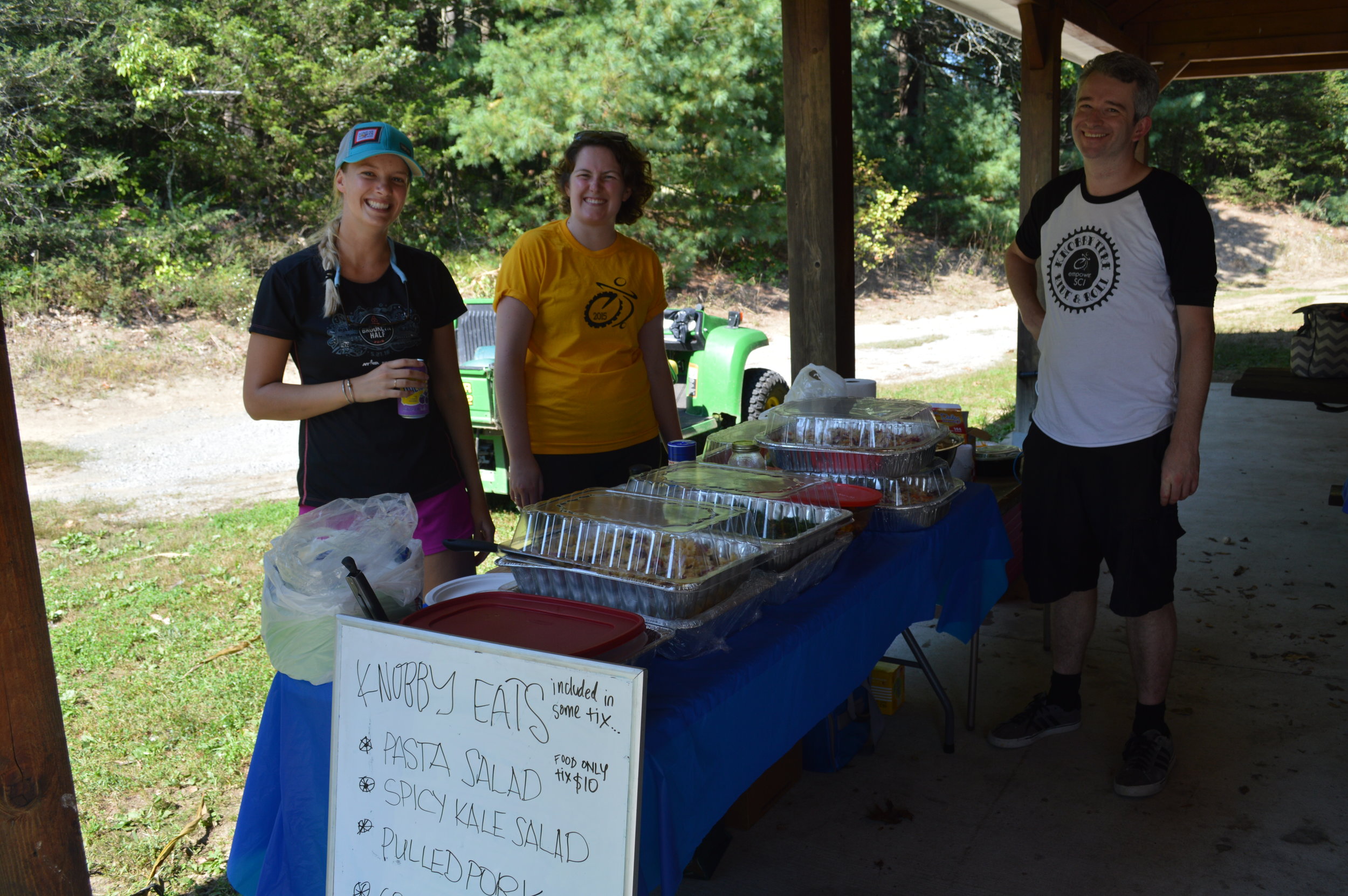 Jess Doonan, Jonathan, and Hannah at the Knobby Eats table