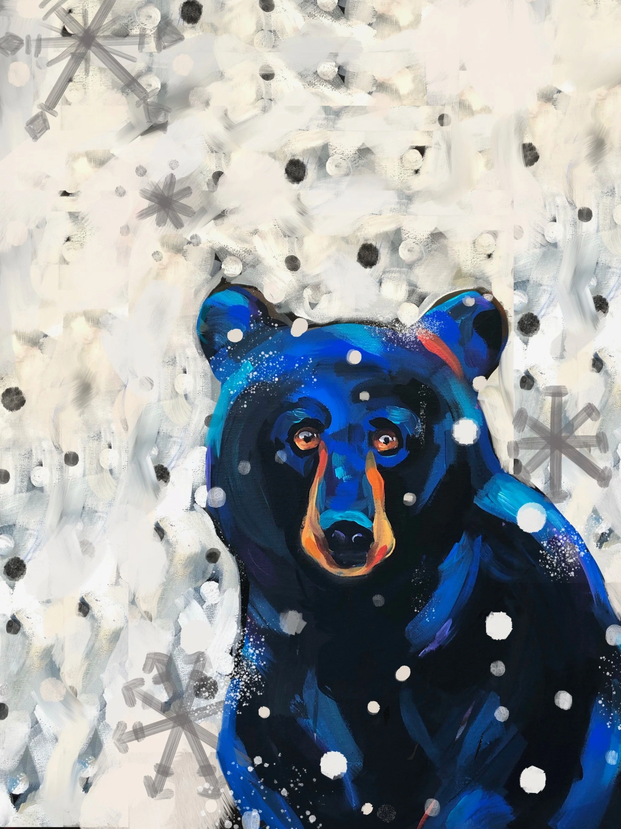 Let's Paint "Snowy Blue Bear"