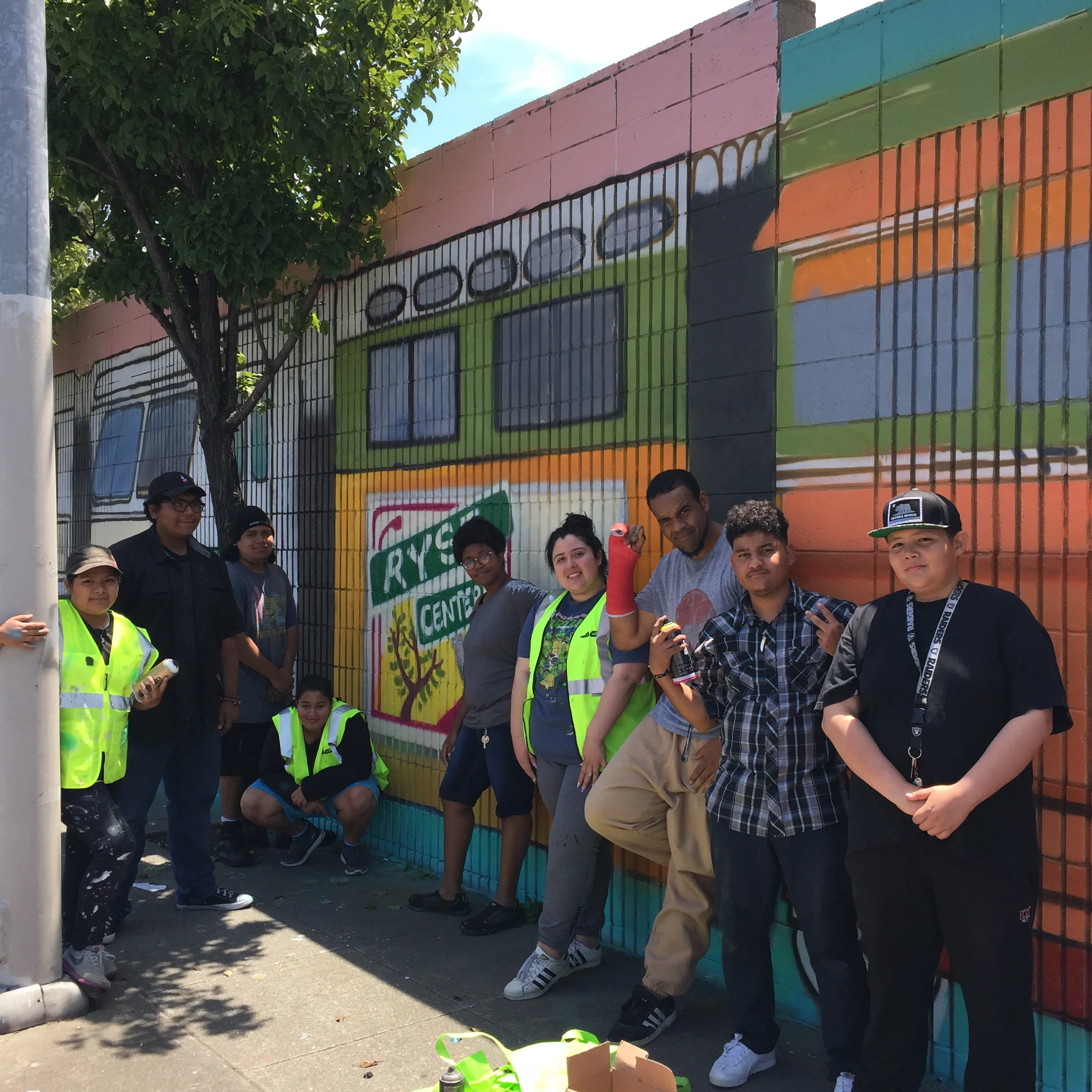 Community Mural at AC Transit's Richmond bus yard
