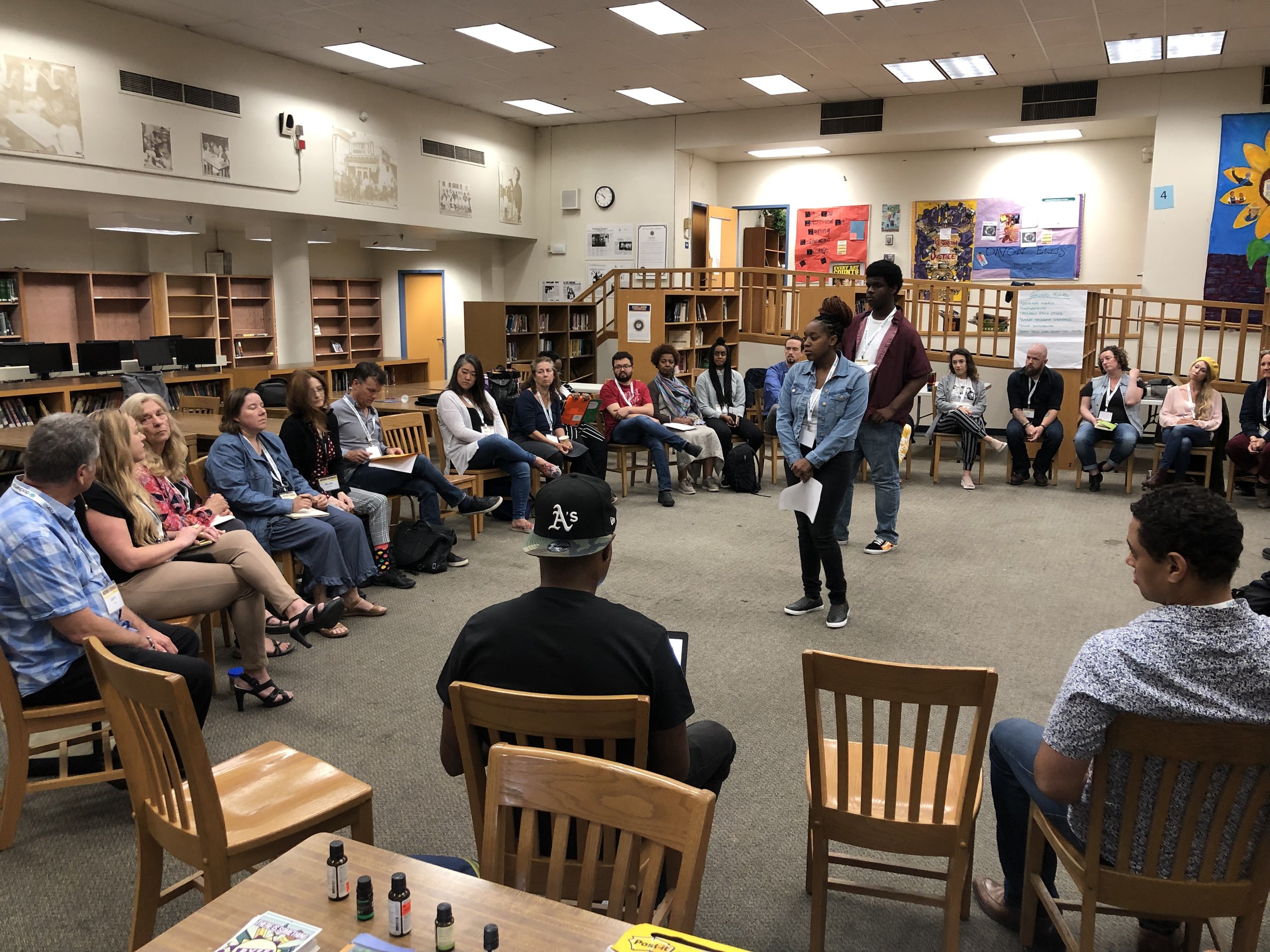 Facilitating workshop exploring and discussing Beyonce's Lemonade album and healing arts.jpg